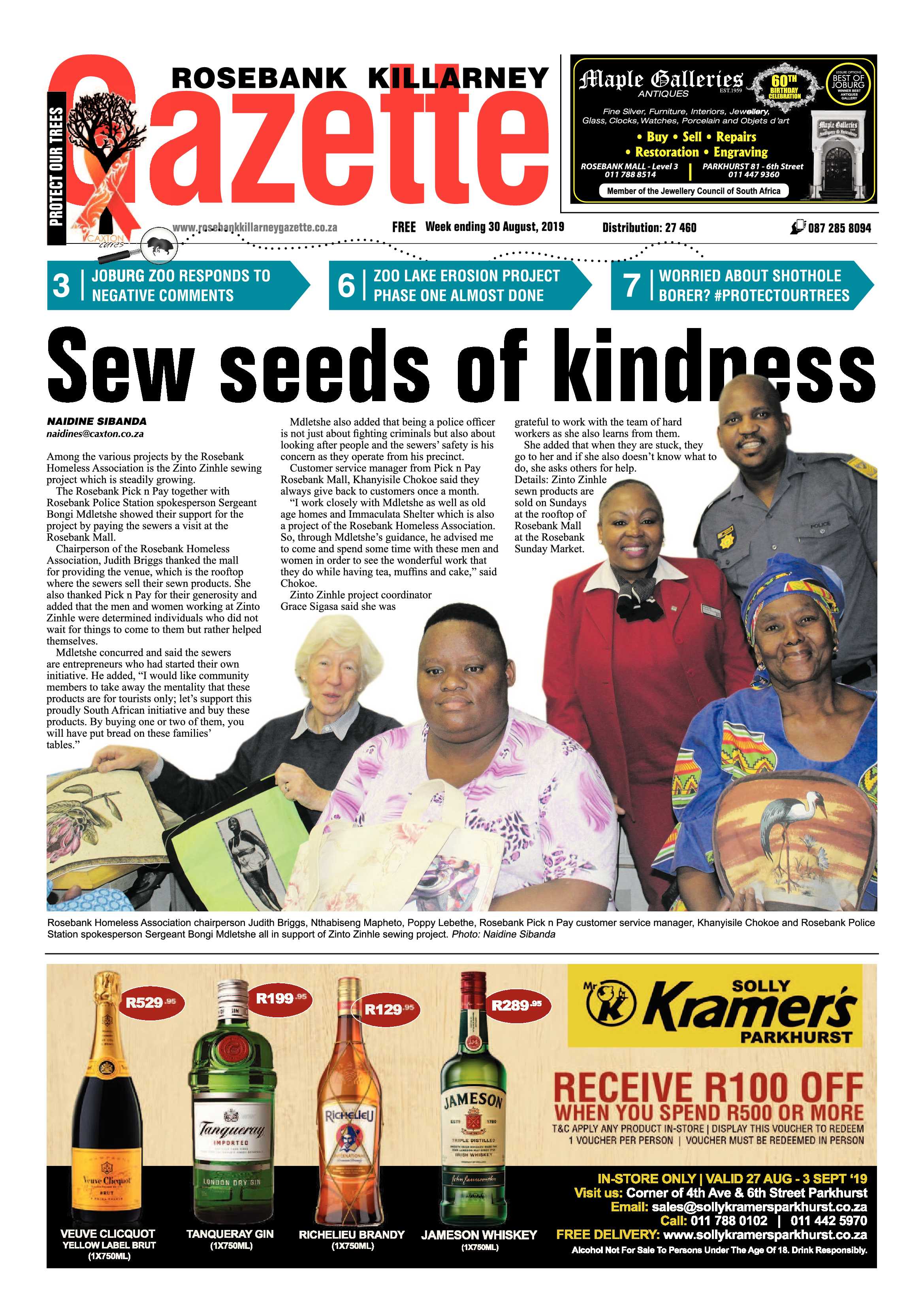 Rosebank Killarney Gazette – 30 August, 2019 page 1