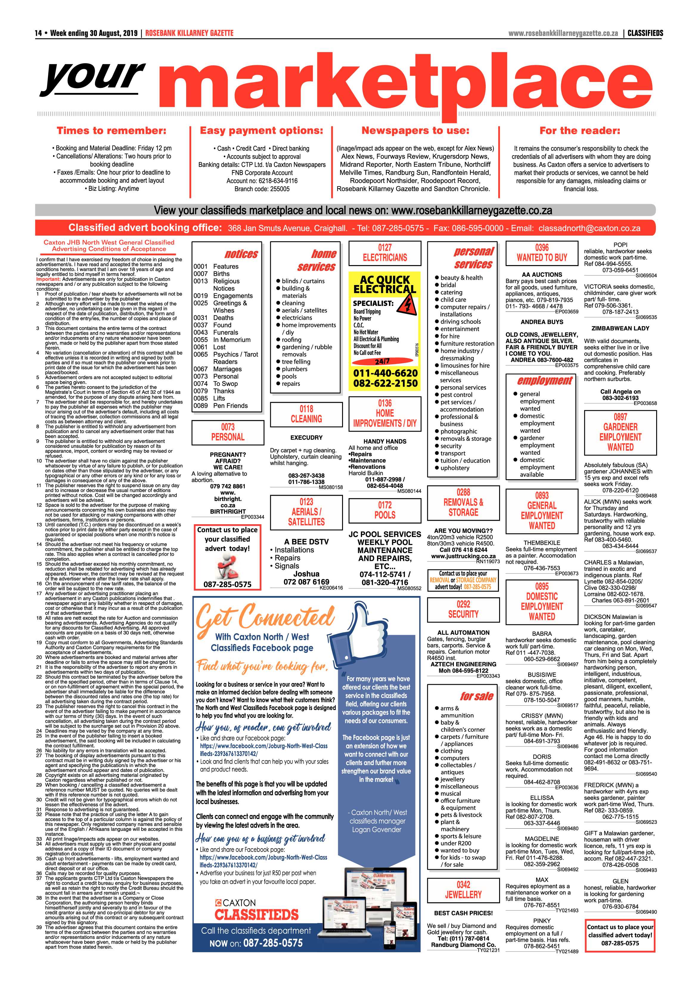 Rosebank Killarney Gazette – 30 August, 2019 page 14