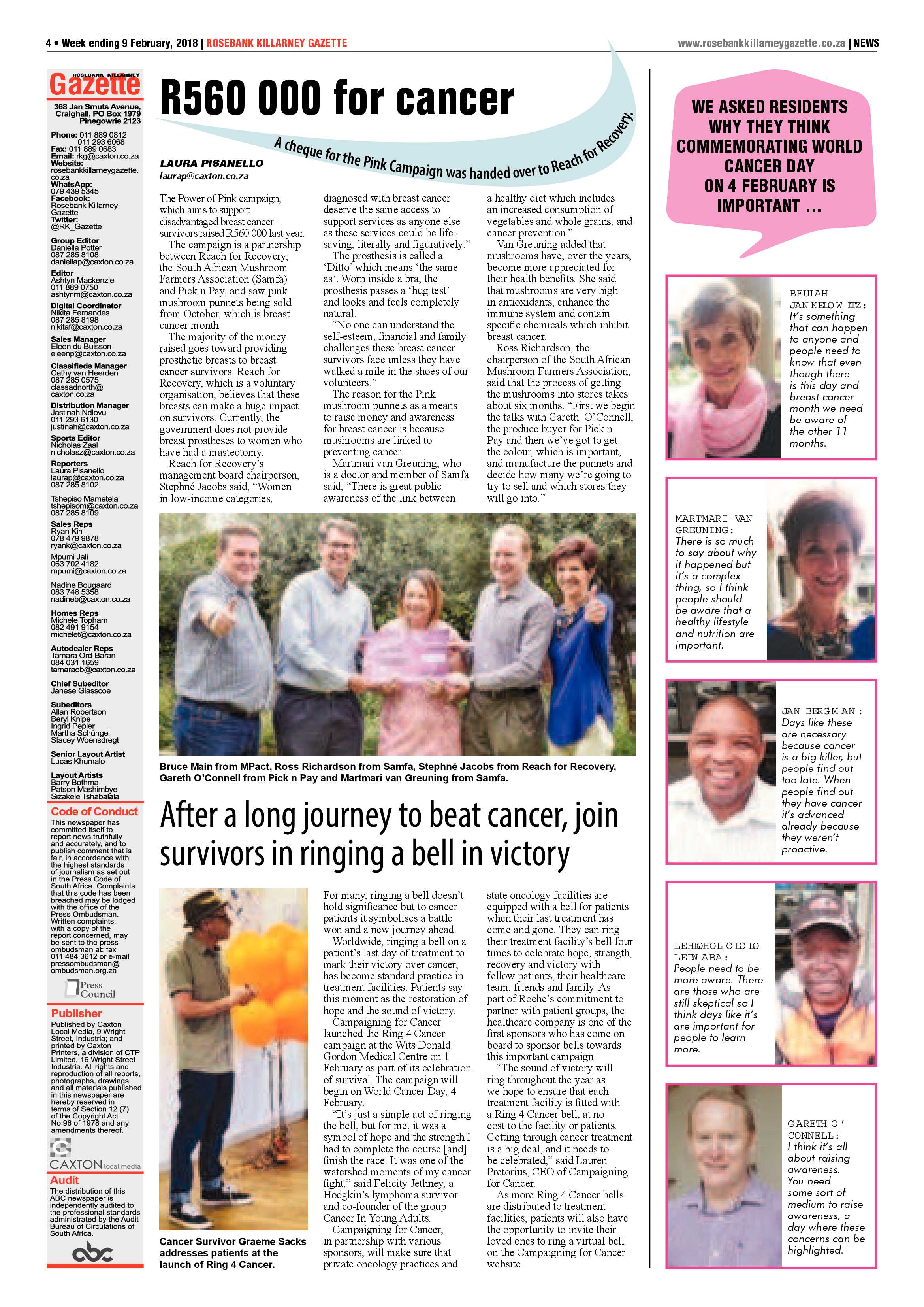 Rosebank Killarney Gazette 9 Feb 2018 page 4