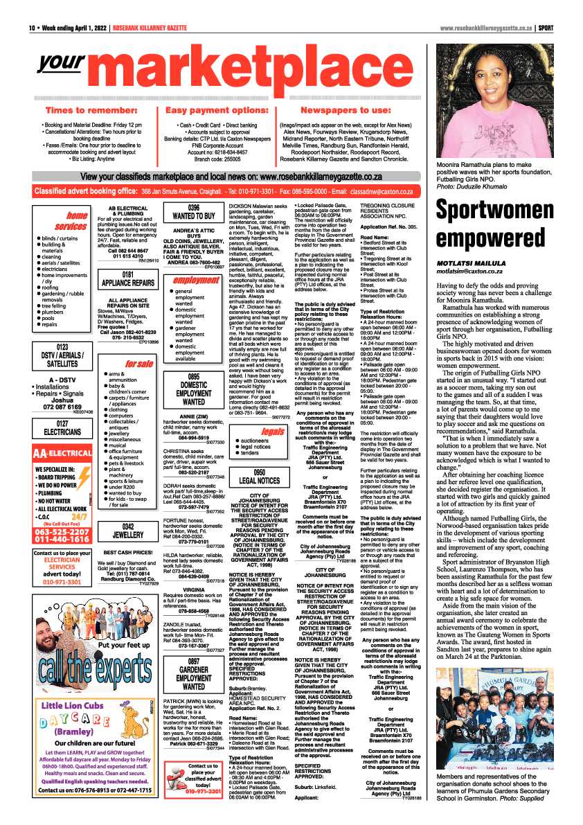 Rosebank Killarney Gazette 01 April 2022 page 10