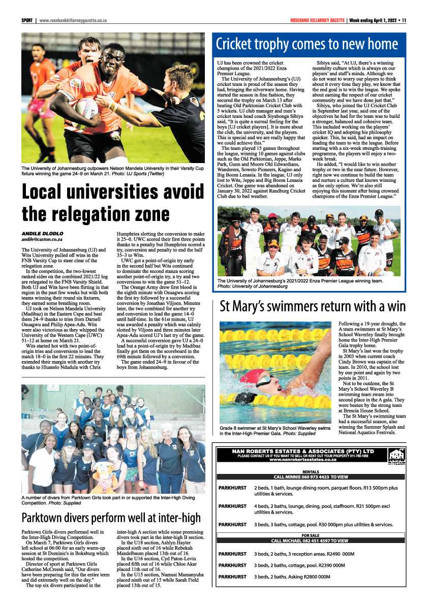 Rosebank Killarney Gazette 01 April 2022 page 11