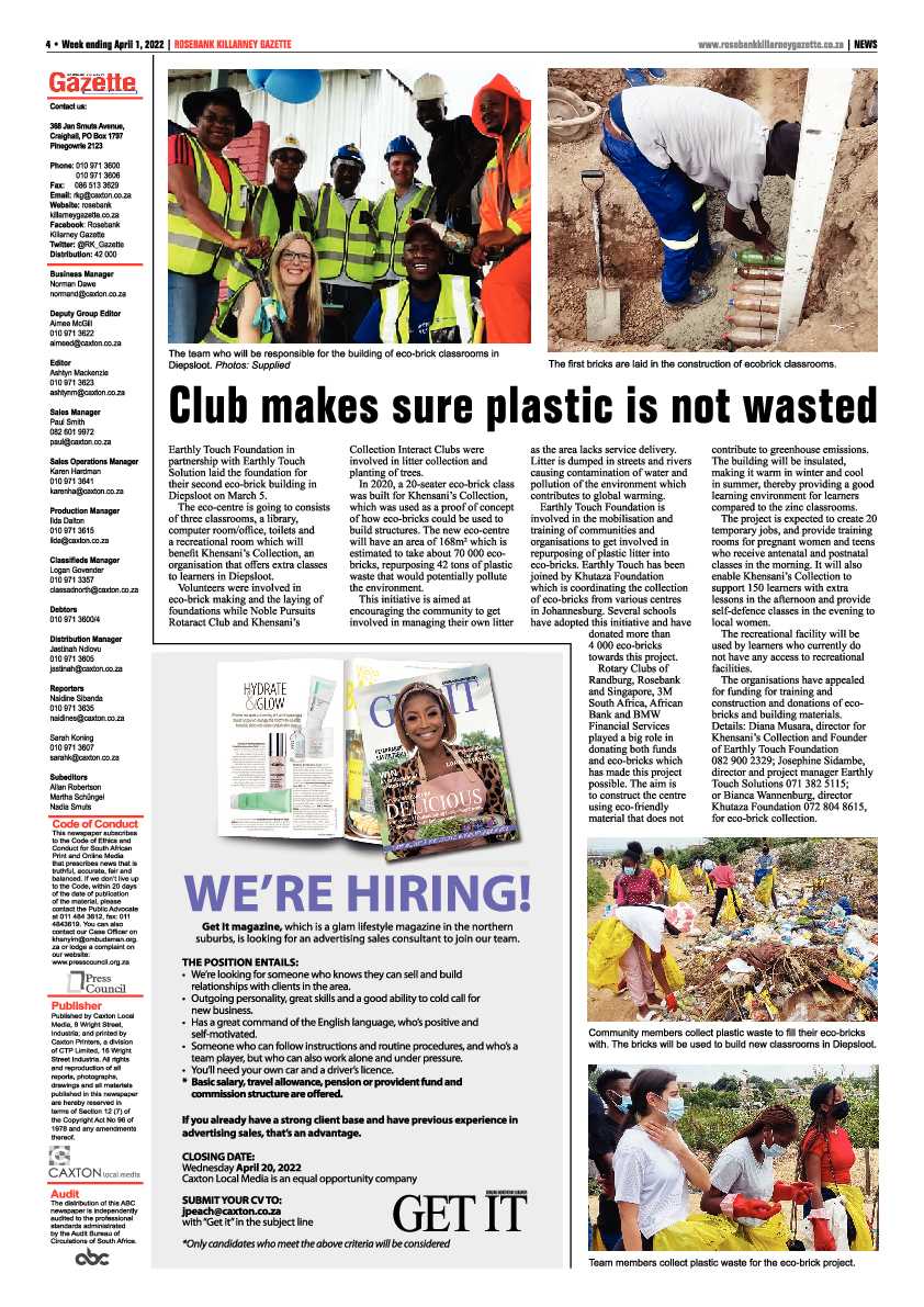Rosebank Killarney Gazette 01 April 2022 page 4