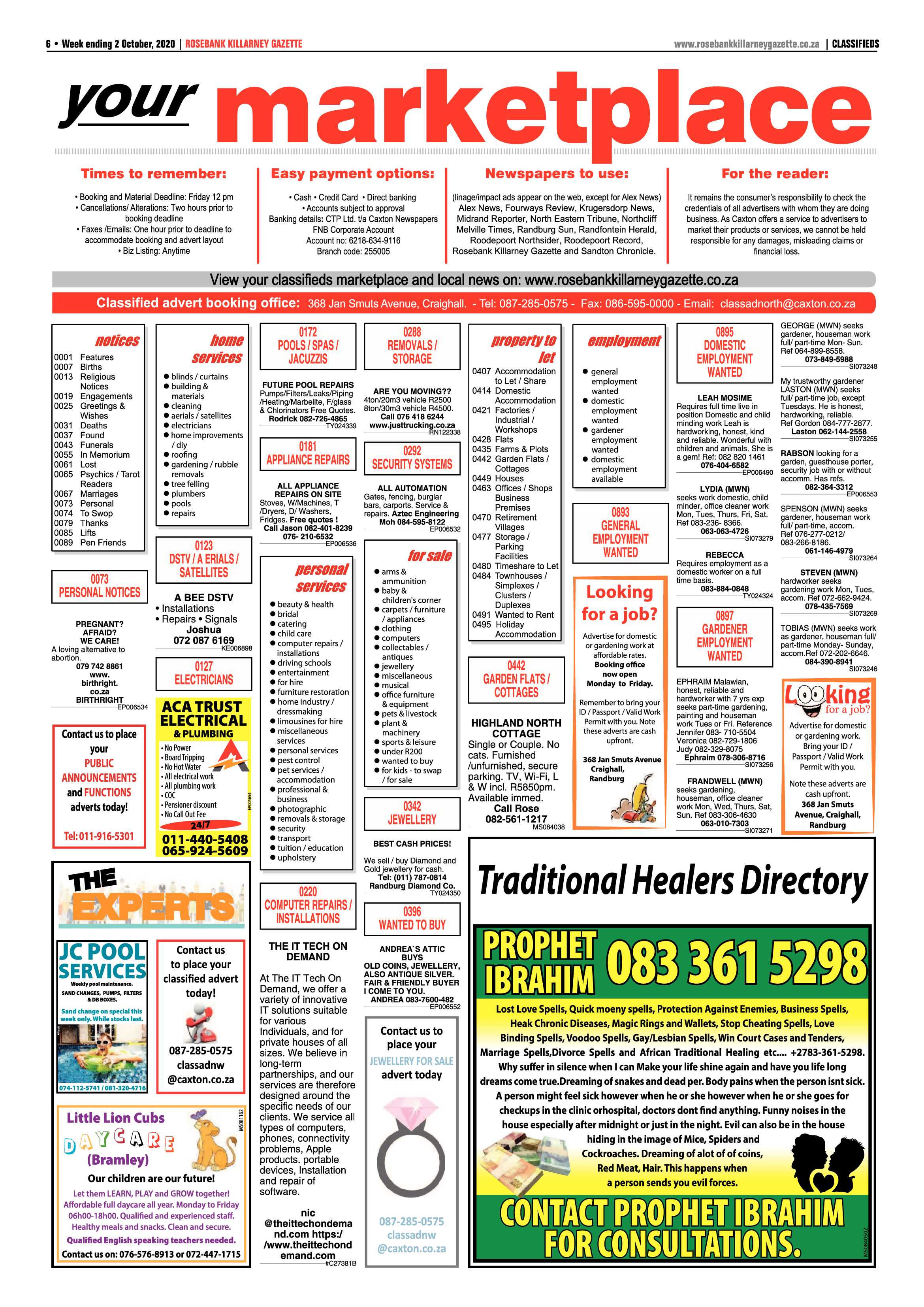 Rosebank Killarney Gazette 02 October 2020 page 6