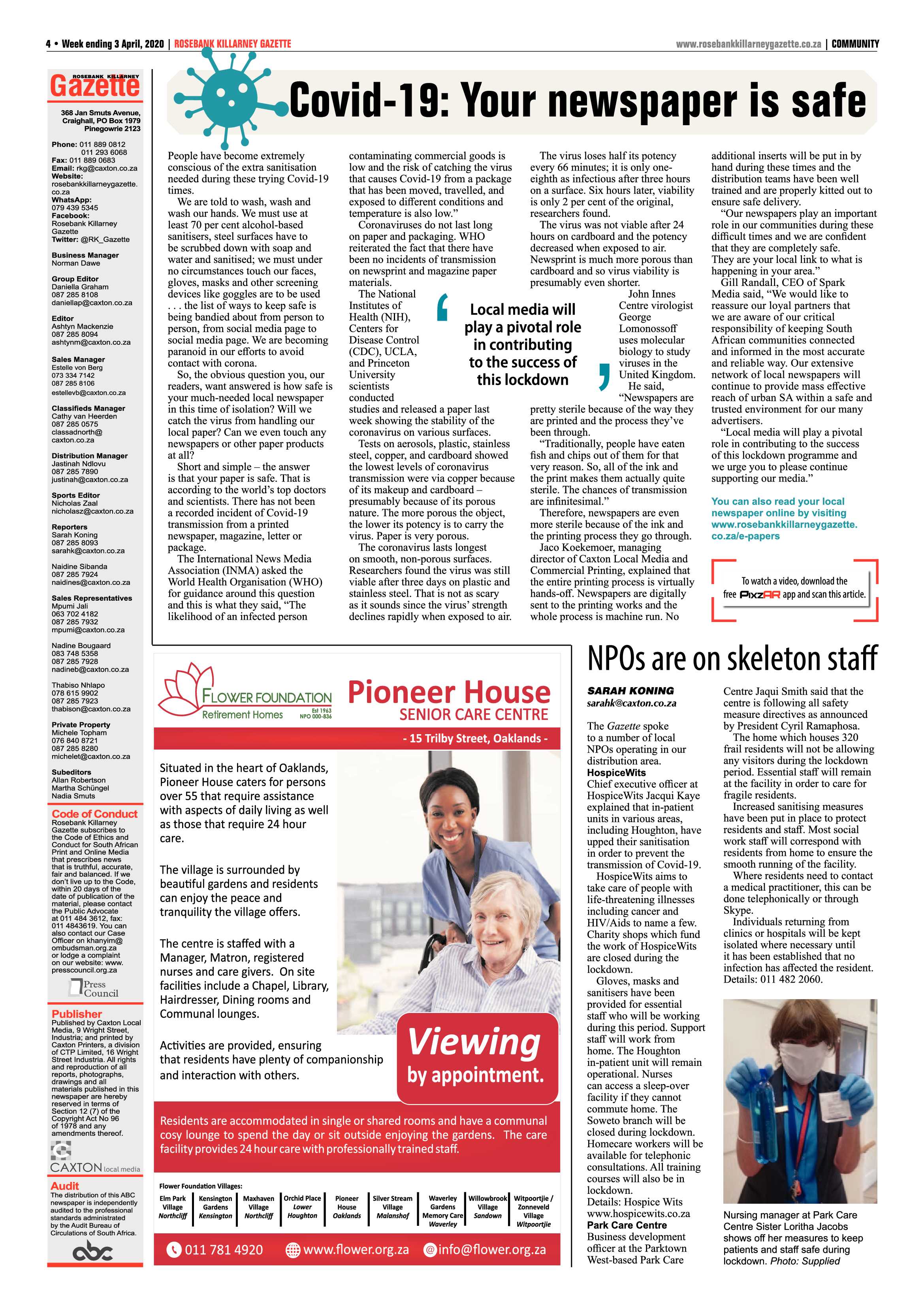 Rosebank Killarney Gazette 03 April 2020 page 4