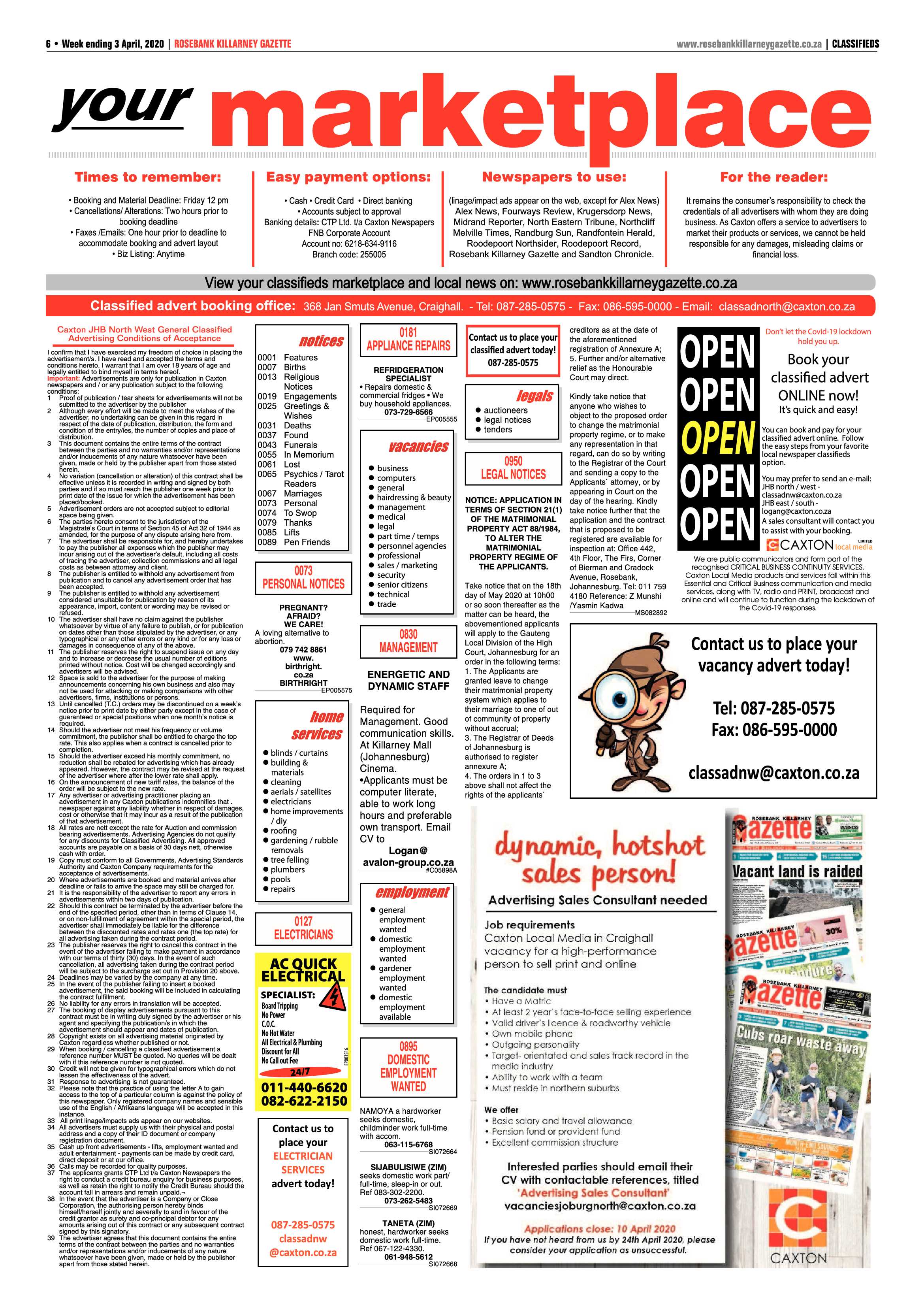 Rosebank Killarney Gazette 03 April 2020 page 6