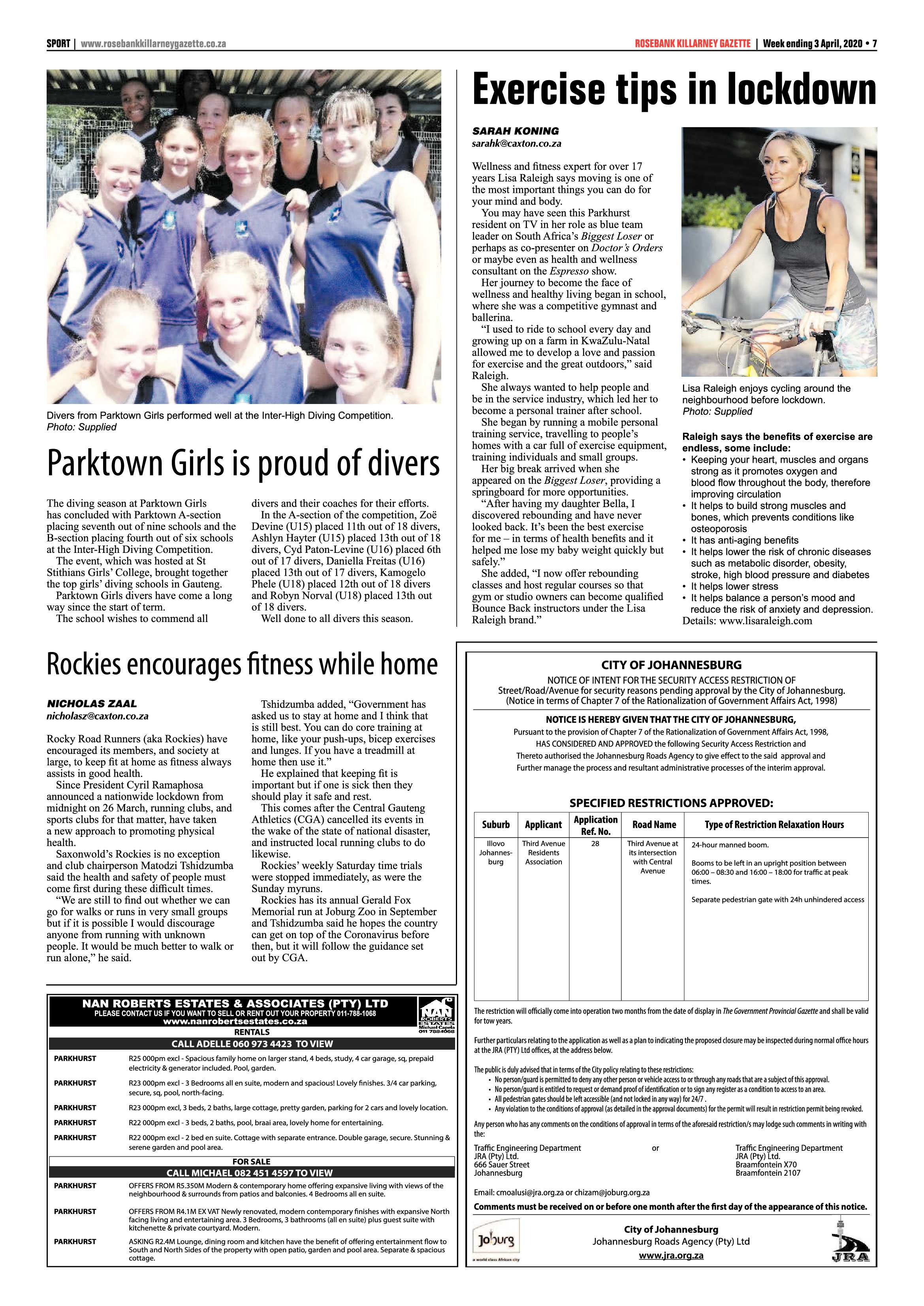 Rosebank Killarney Gazette 03 April 2020 page 7