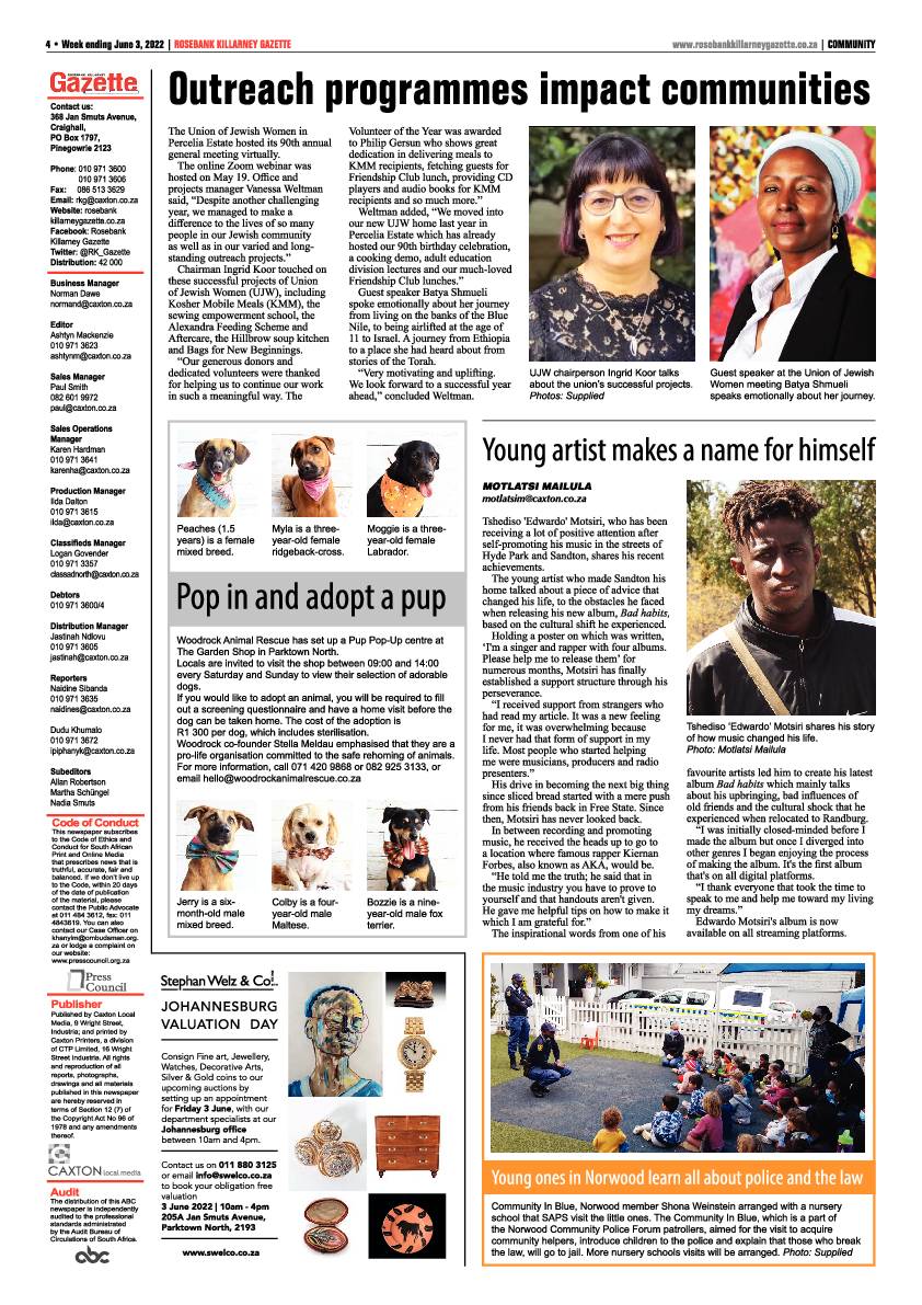 Rosebank Killarney Gazette 03 June 2022 page 4