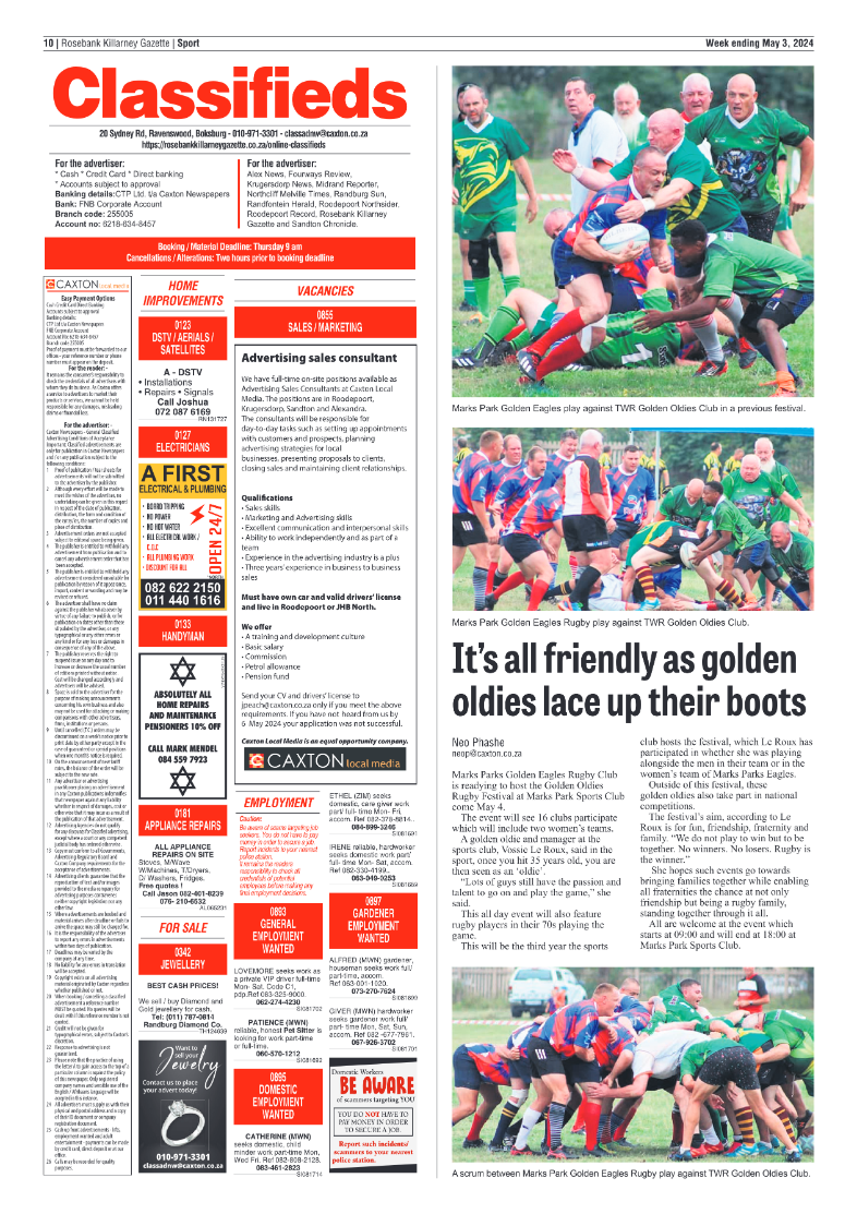 Rosebank Killarney Gazette 03 May 2024 page 10
