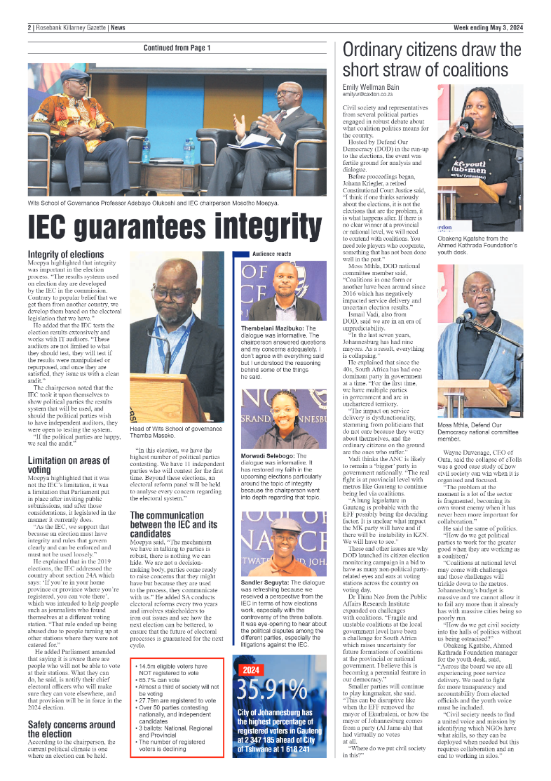 Rosebank Killarney Gazette 03 May 2024 page 2