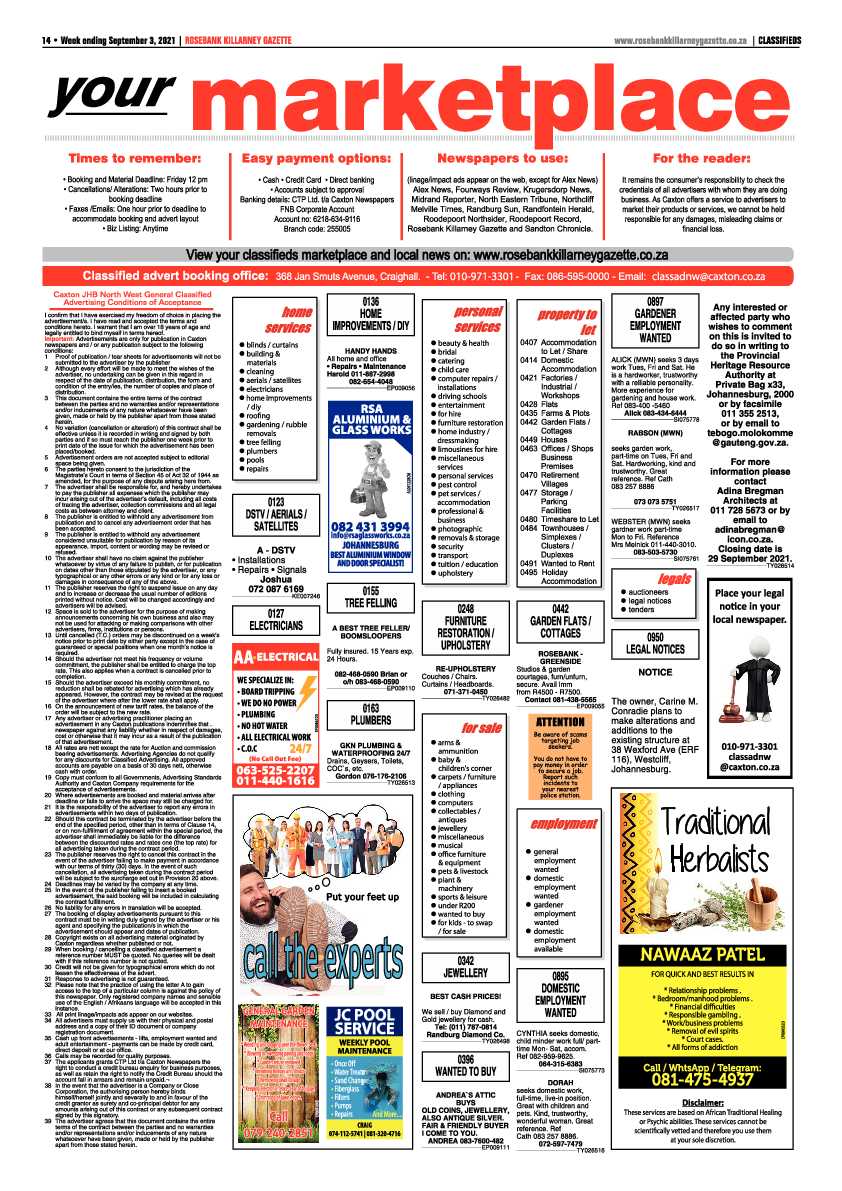 Rosebank Killarney Gazette 03 September 2021 page 16