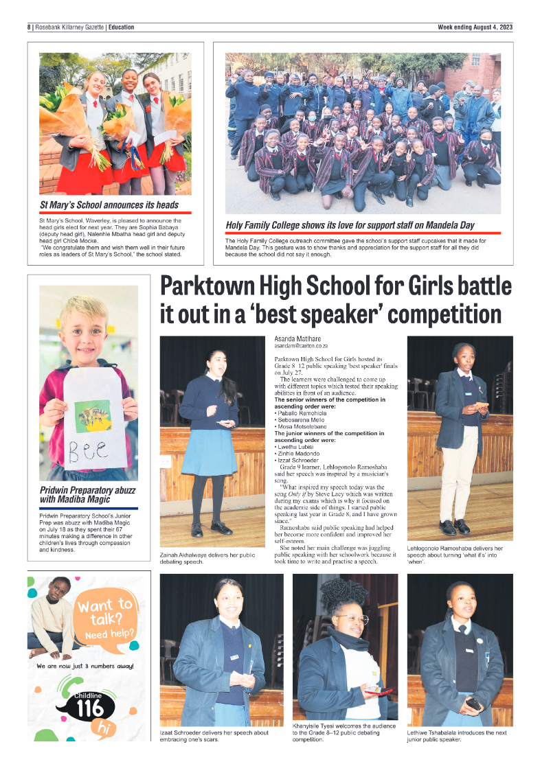 Rosebank Killarney Gazette 04 August 2023 page 16