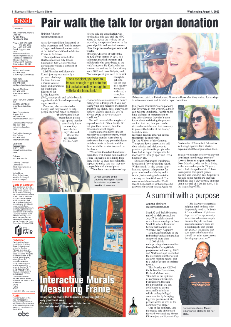 Rosebank Killarney Gazette 04 August 2023 page 4