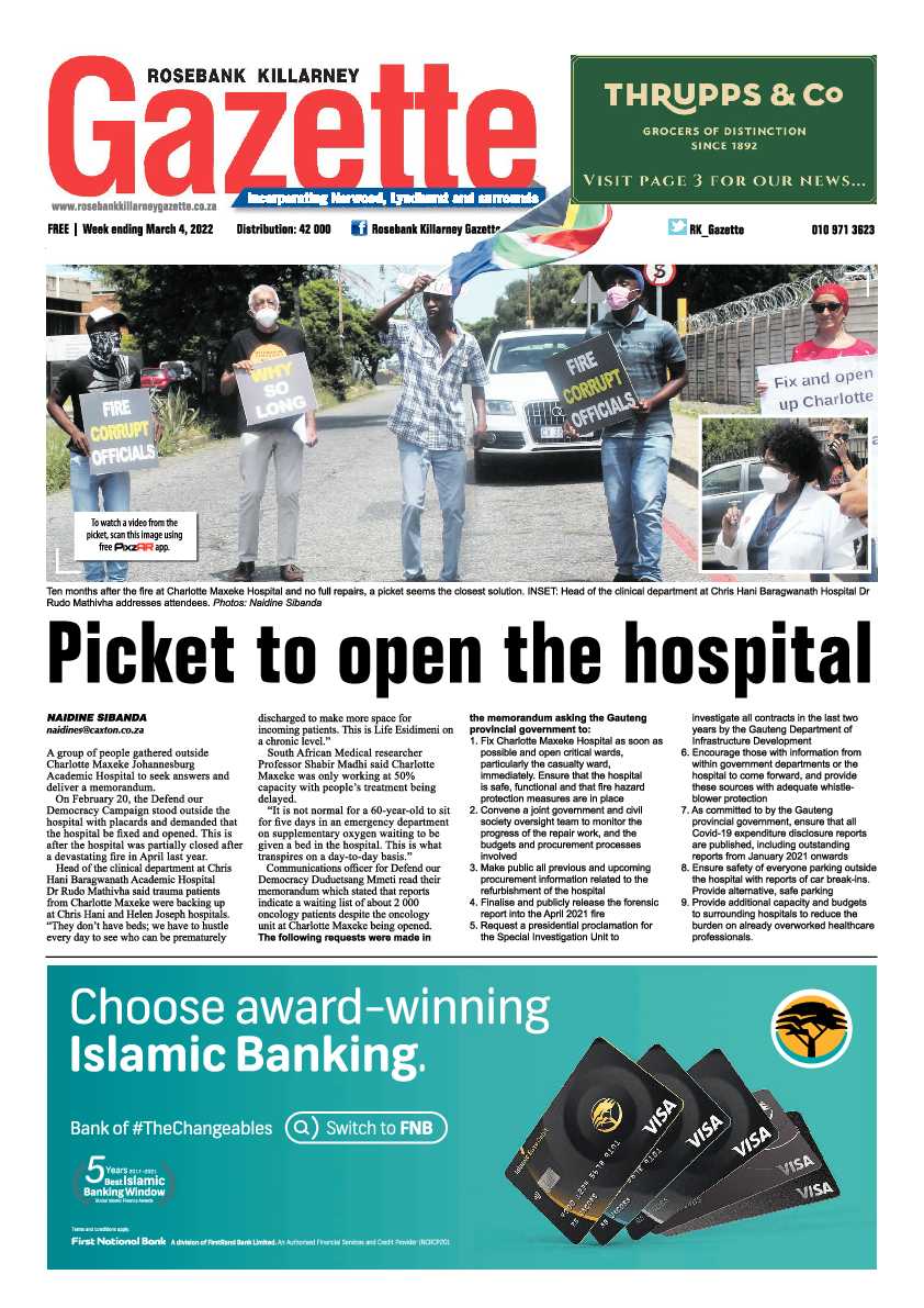 Rosebank Killarney Gazette 04 March 2022 page 1