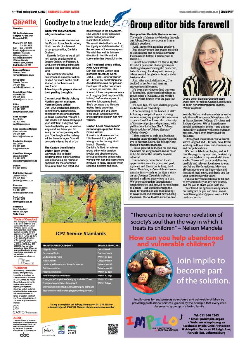 Rosebank Killarney Gazette 04 March 2022 page 4