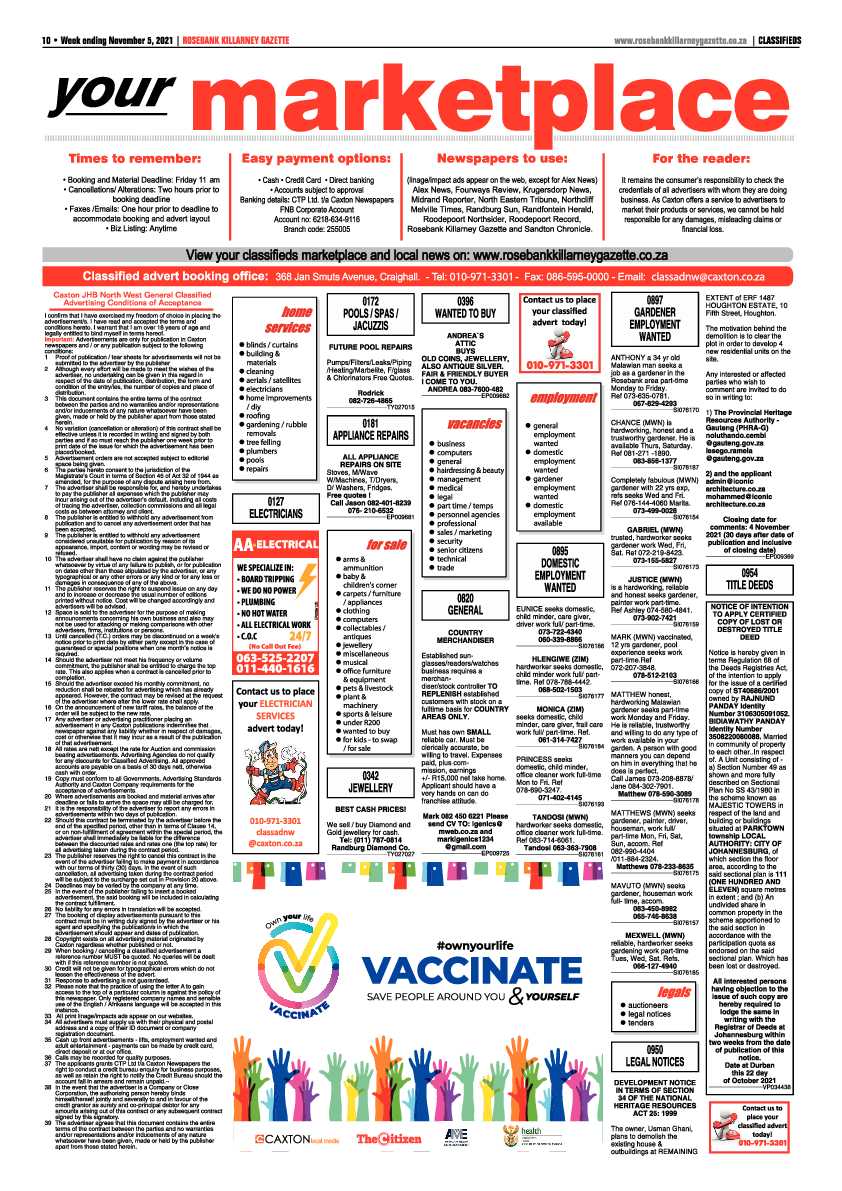 Rosebank Killarney Gazette 05 November 2021 page 10
