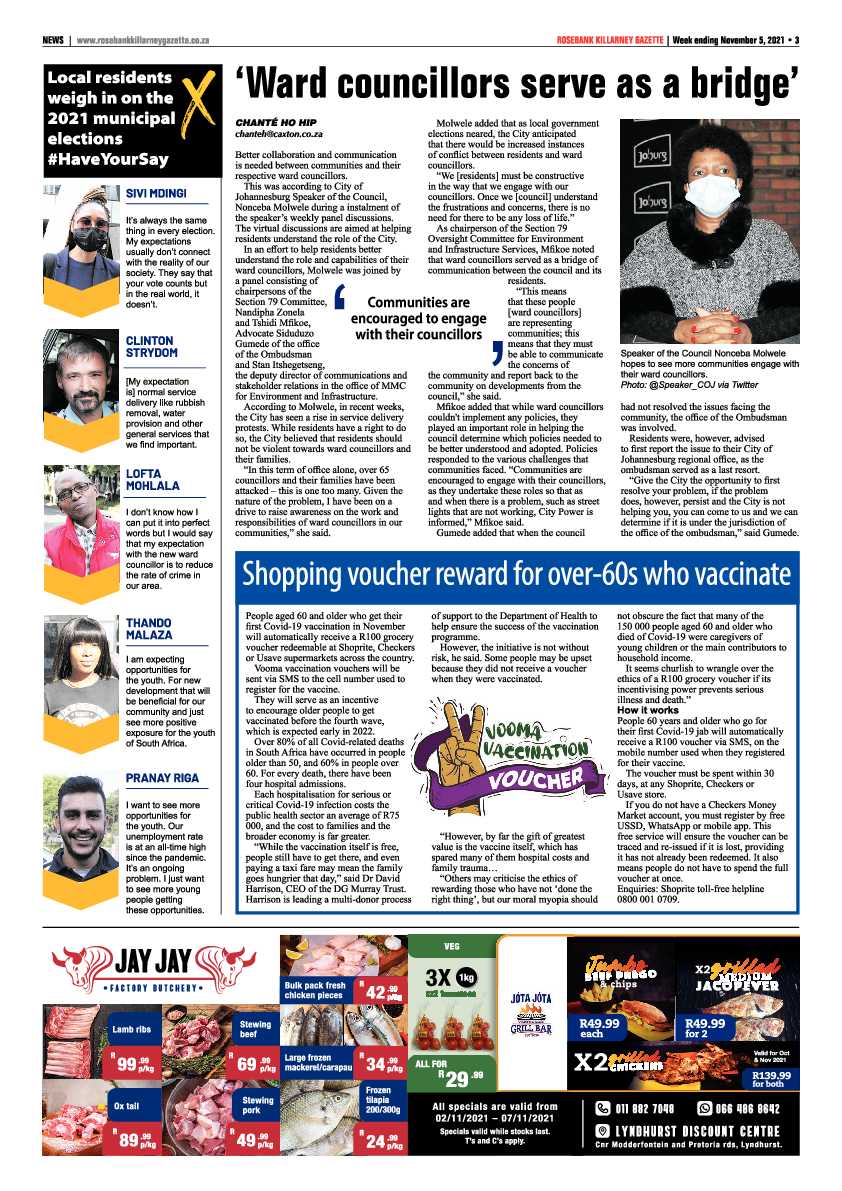 Rosebank Killarney Gazette 05 November 2021 page 3