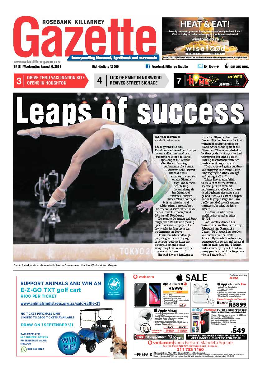Rosebank Killarney Gazette 06 August 2021 page 1
