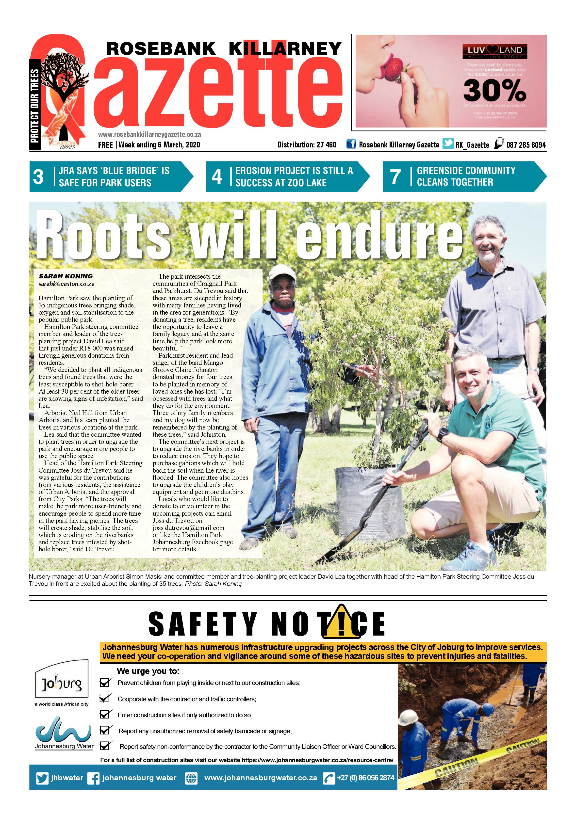 Rosebank Killarney Gazette 06 March 2020 page 1