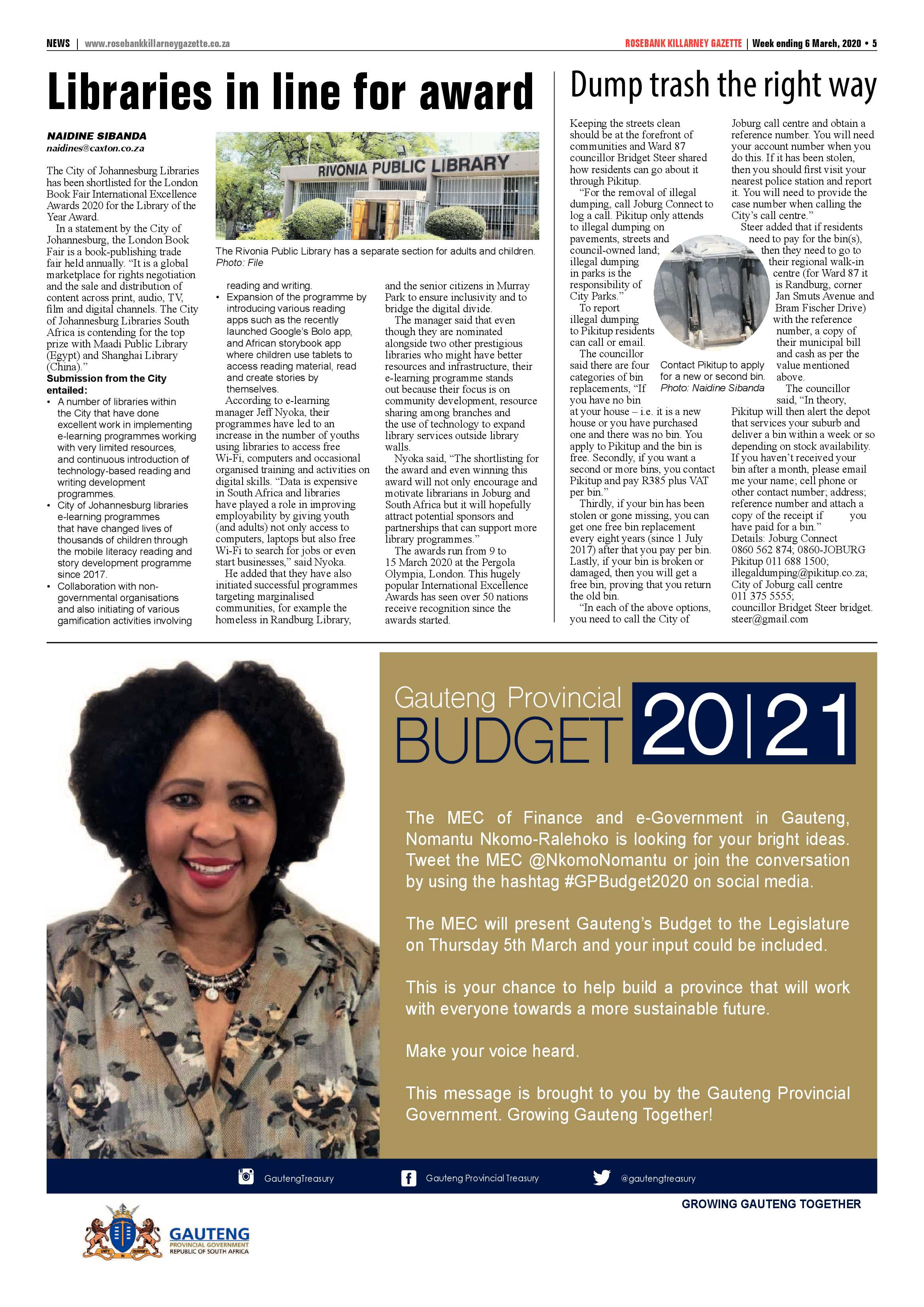 Rosebank Killarney Gazette 06 March 2020 page 5