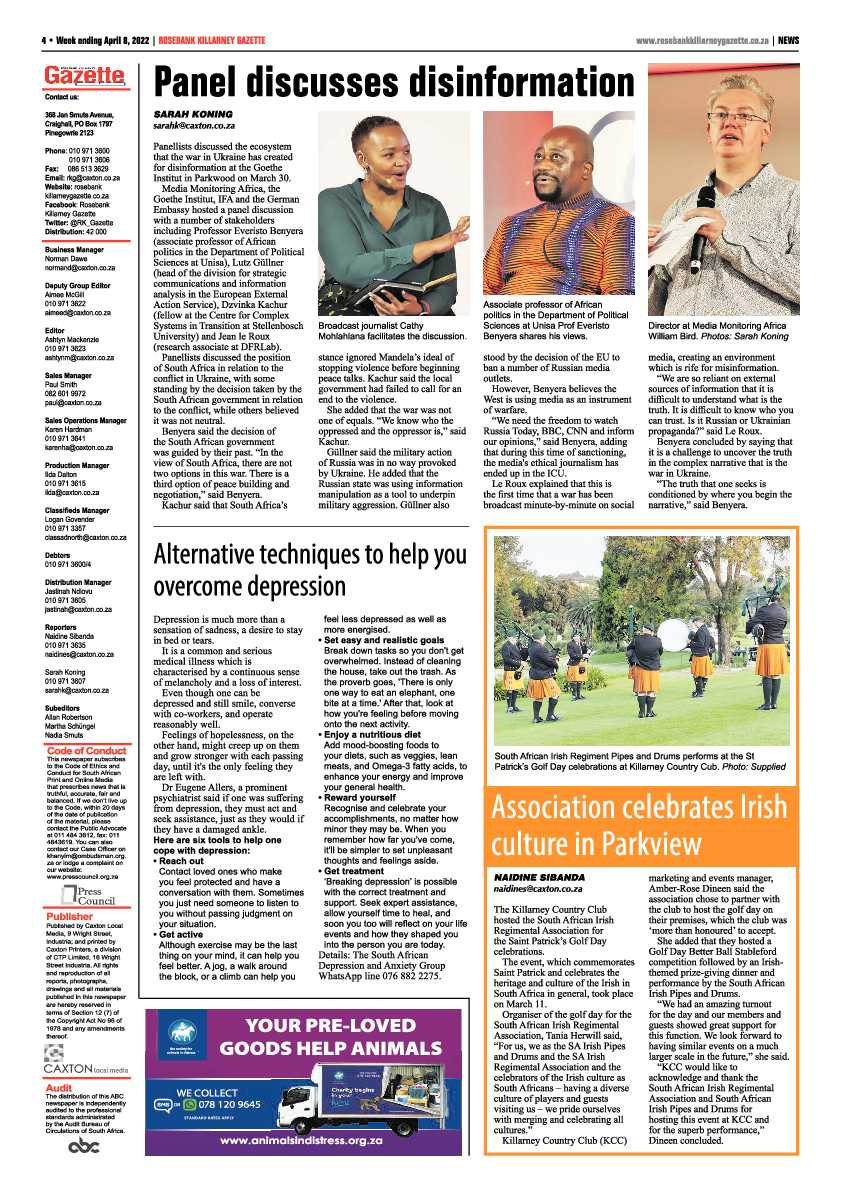Rosebank Killarney Gazette 08 April 2022 page 4