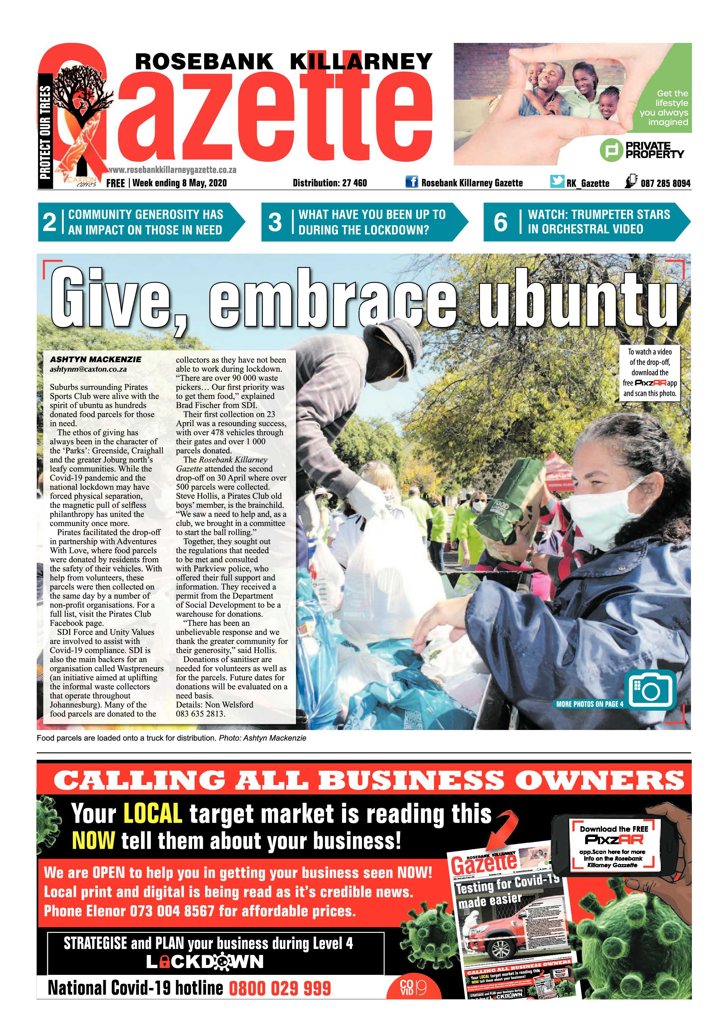 Rosebank Killarney Gazette 08 May 2020 page 1