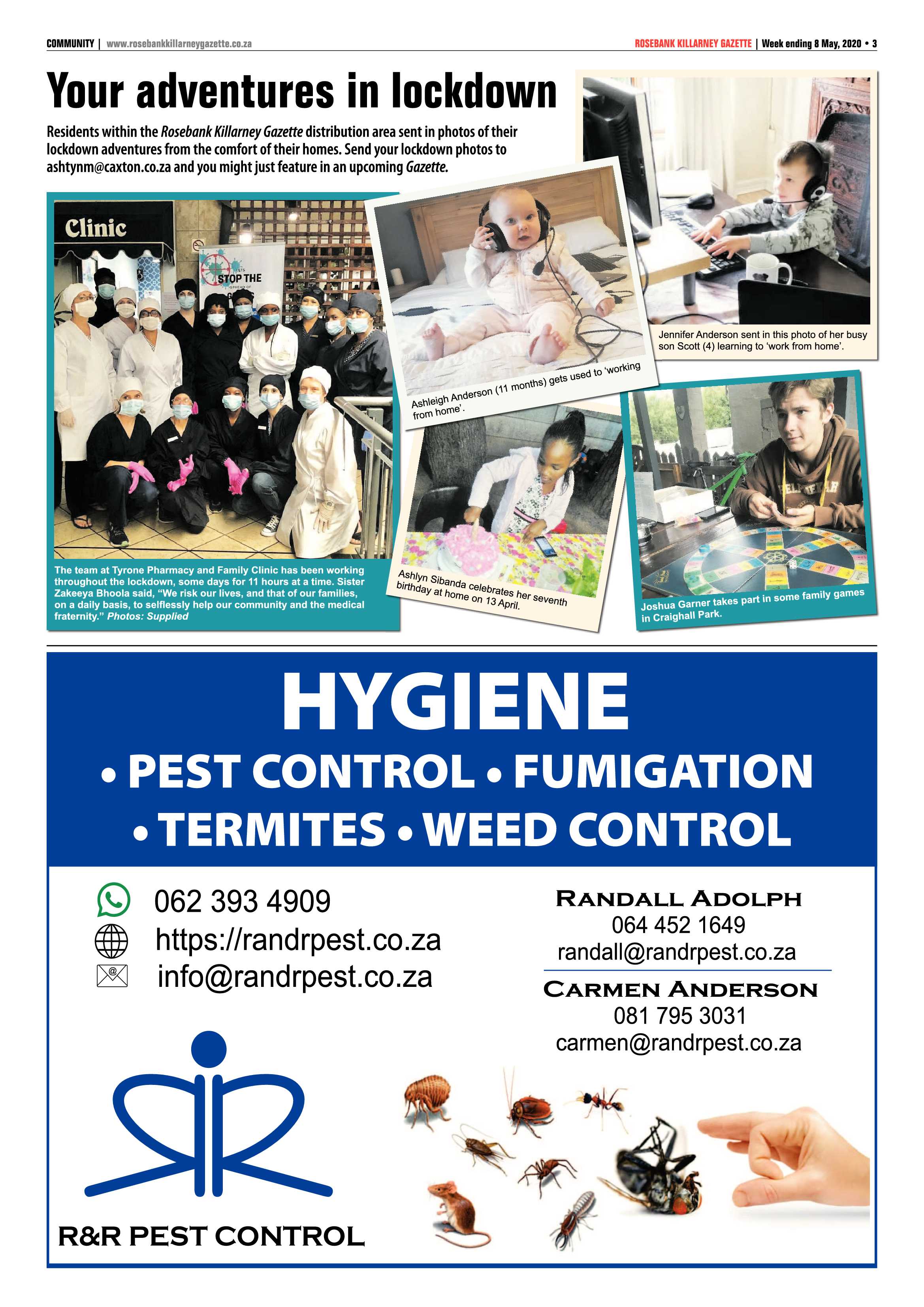 Rosebank Killarney Gazette 08 May 2020 page 3