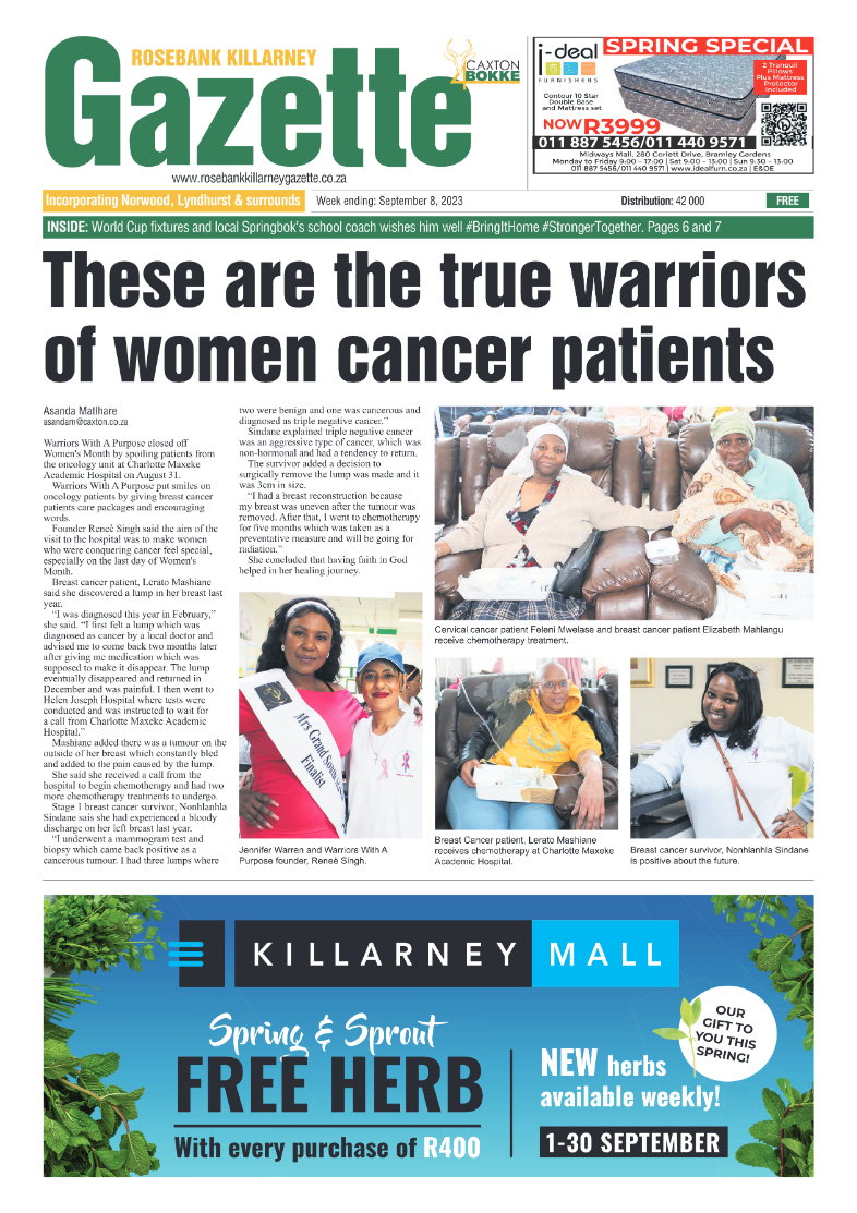 Rosebank Killarney Gazette 08 Sept 2023 page 1