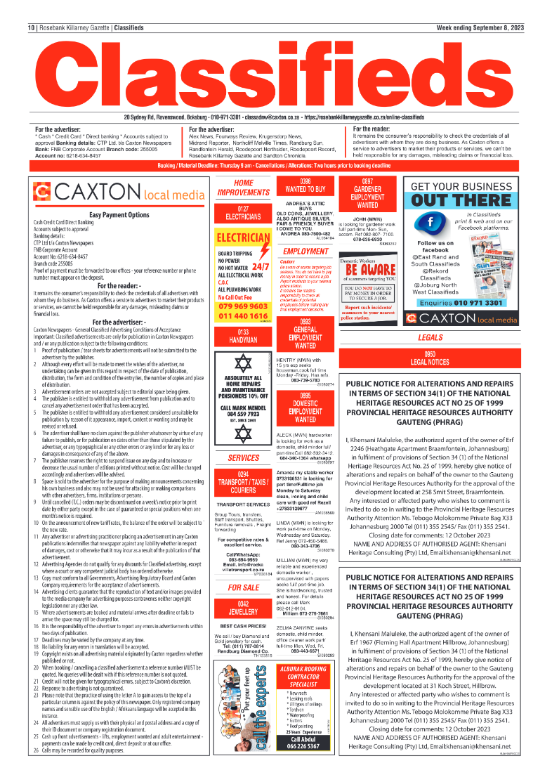Rosebank Killarney Gazette 08 Sept 2023 page 9