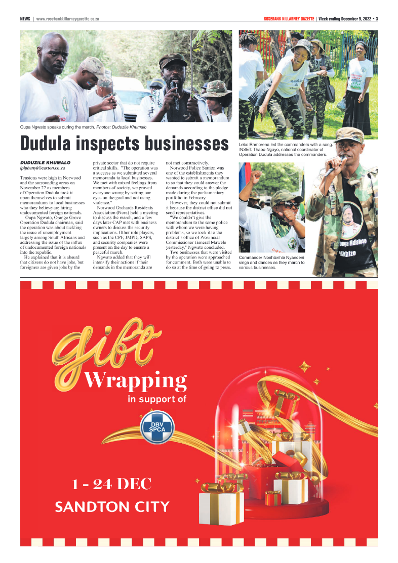 Rosebank Killarney Gazette 09 Dec 2022 page 3