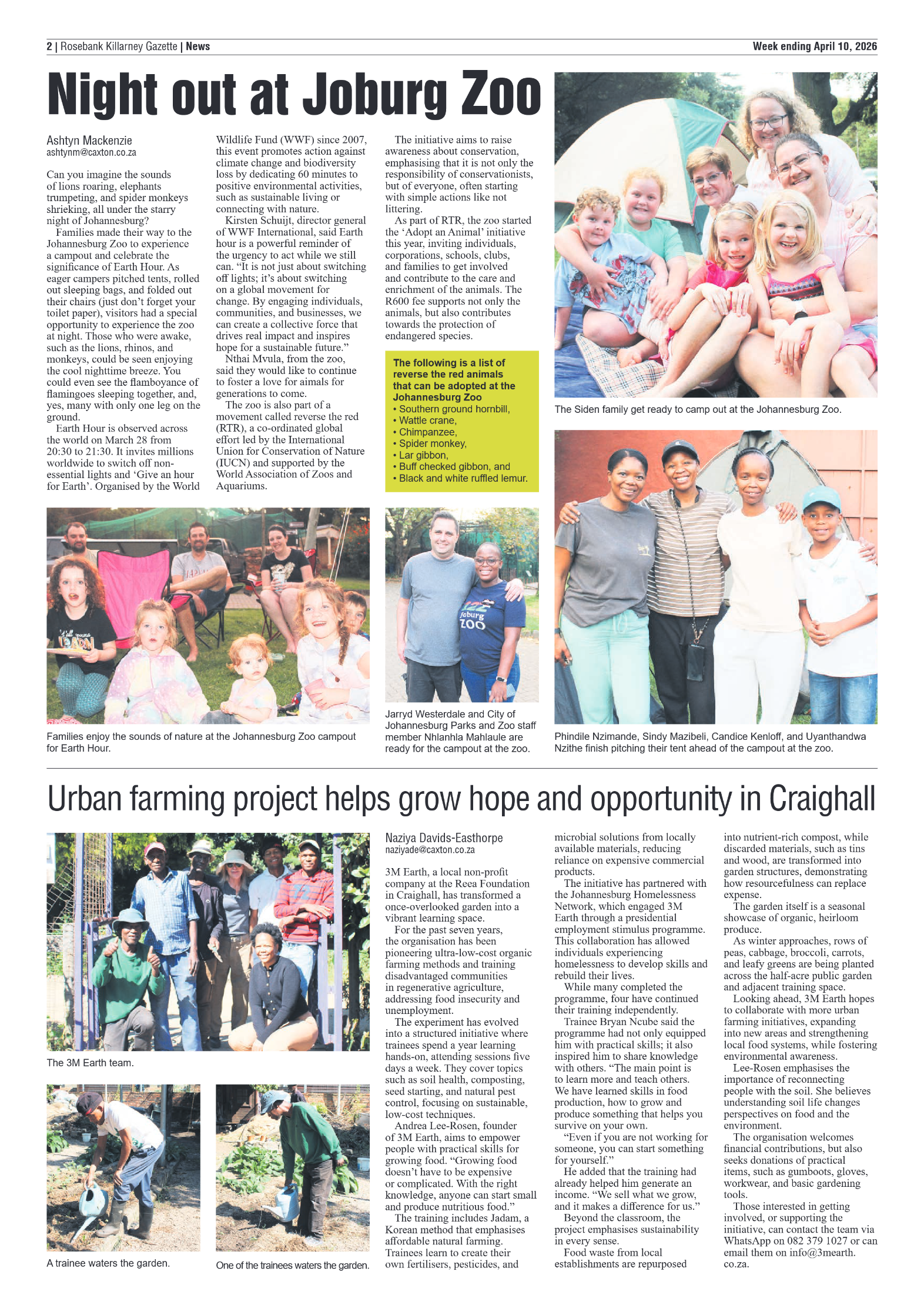Rosebank Killarney Gazette 10 April 2026 page 2