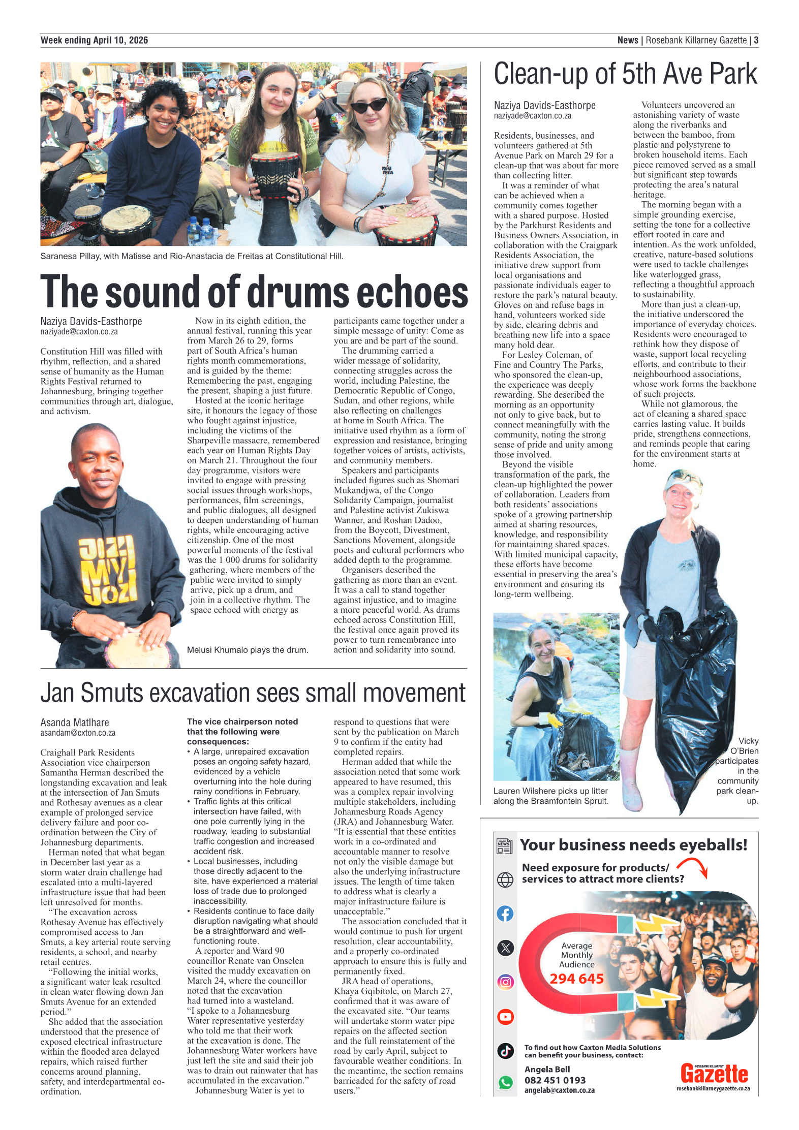 Rosebank Killarney Gazette 10 April 2026 page 3