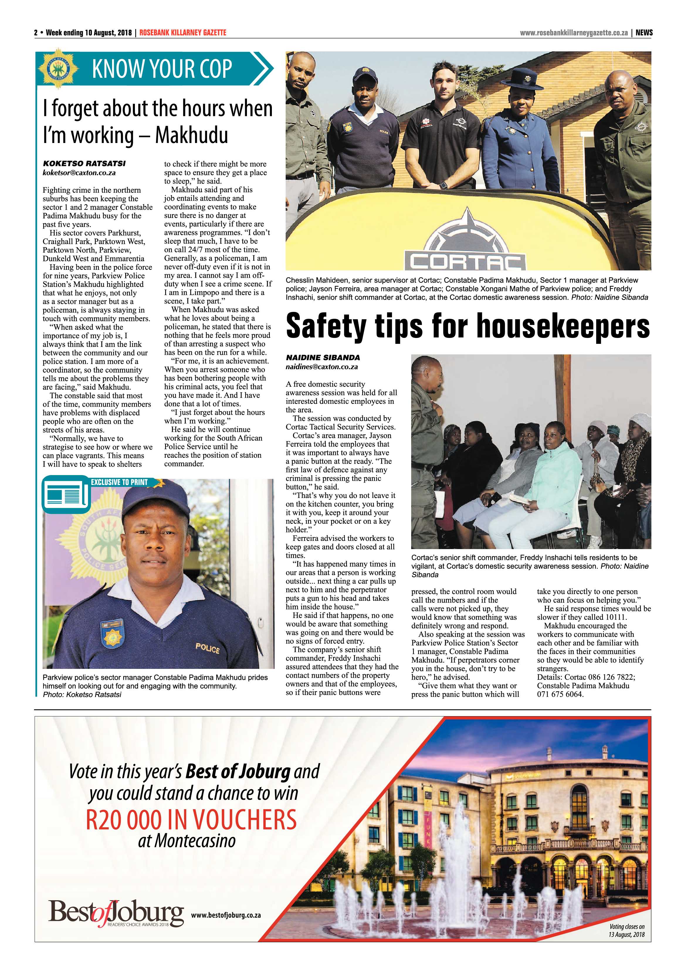 Rosebank Killarney Gazette 10 August 2018 page 2