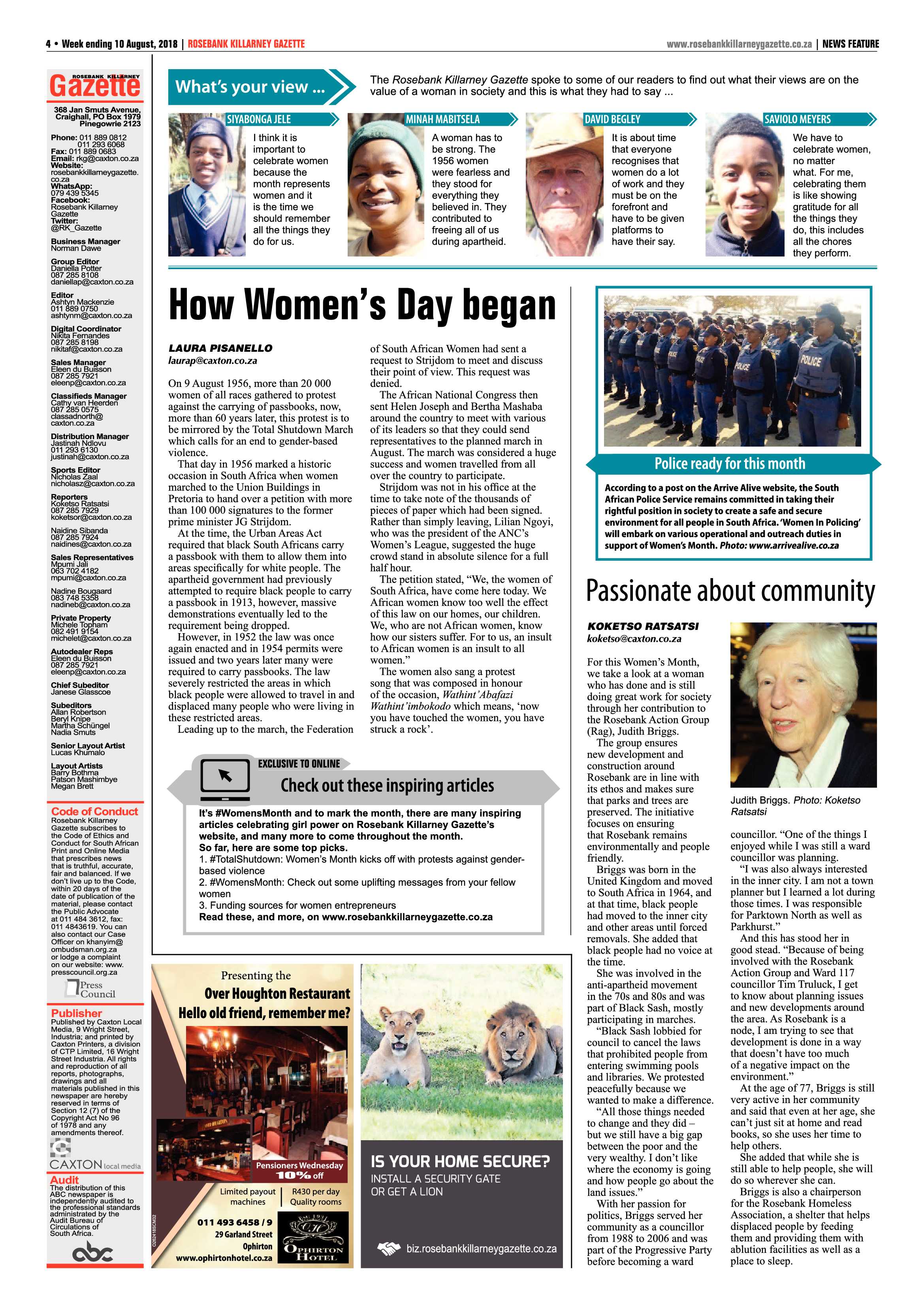 Rosebank Killarney Gazette 10 August 2018 page 4