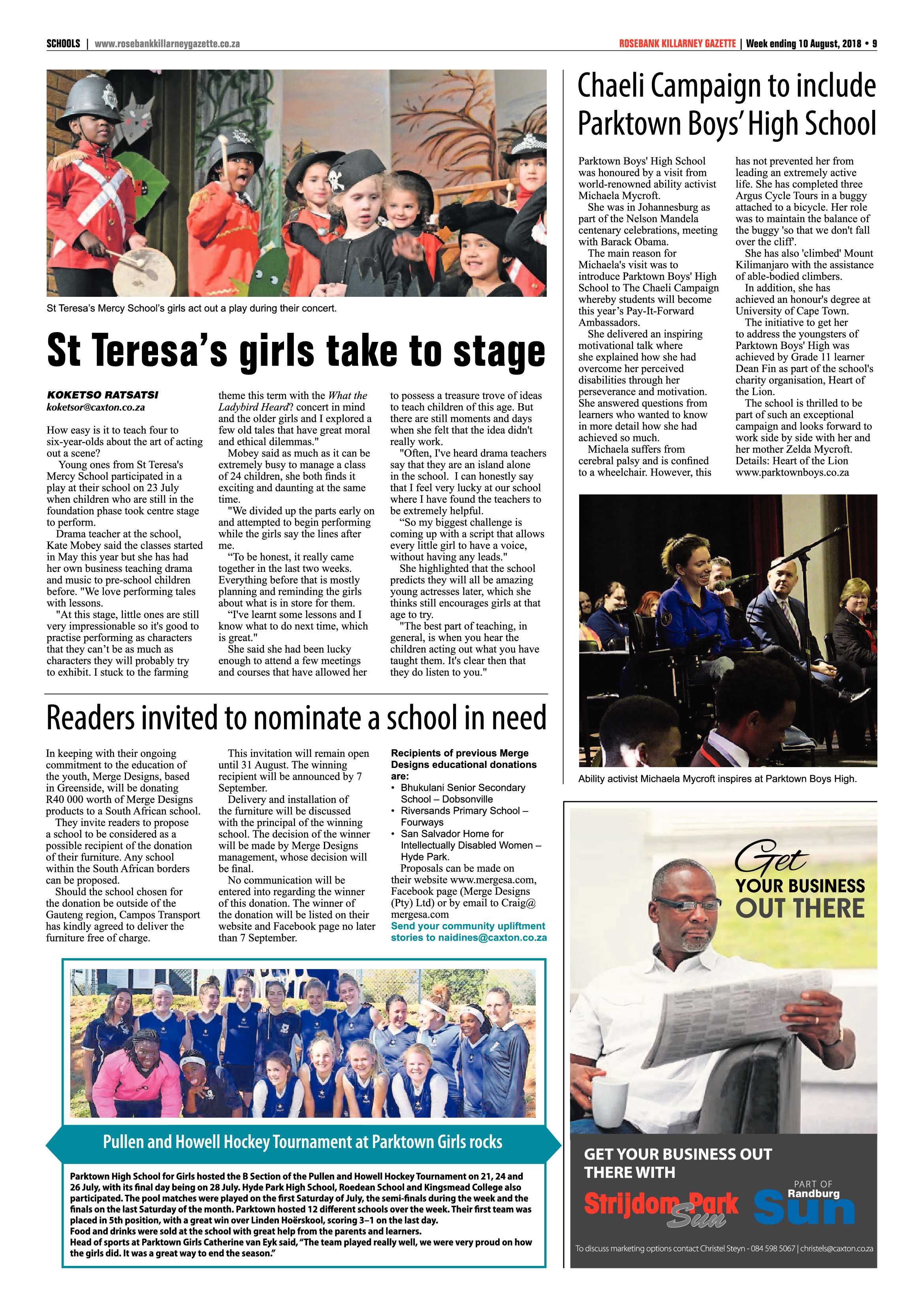 Rosebank Killarney Gazette 10 August 2018 page 9