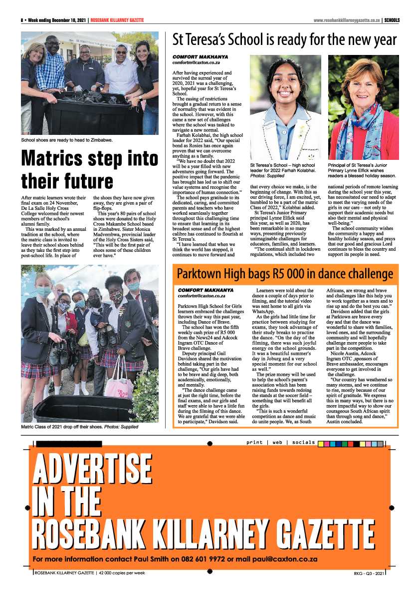 Rosebank Killarney Gazette 10 December 2021 page 8