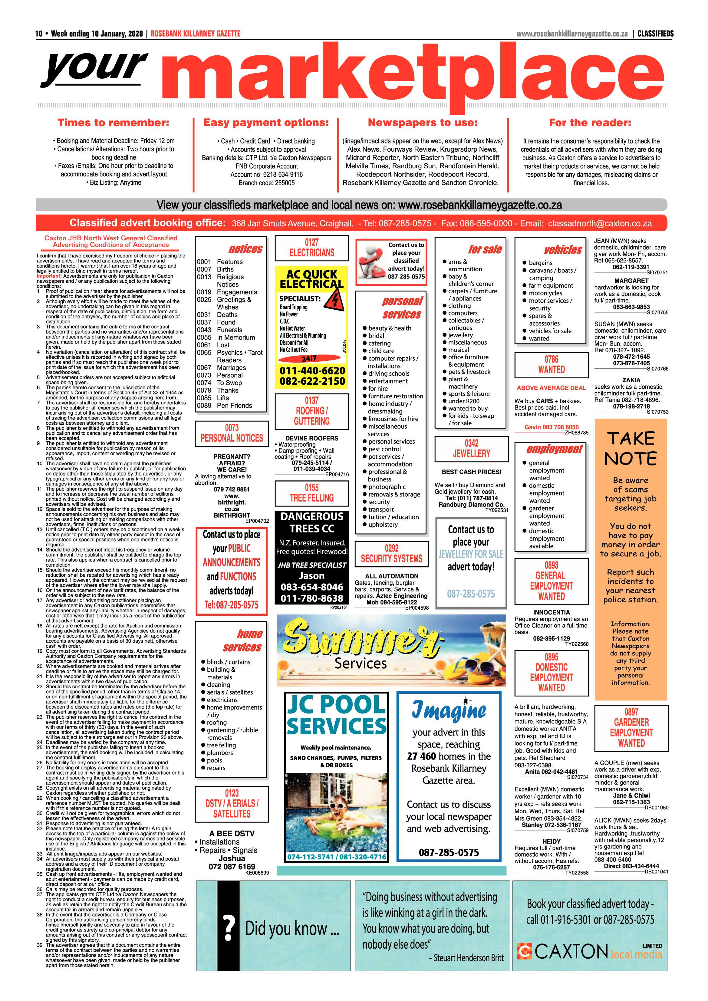 Rosebank Killarney Gazette 10 January 2020 page 10