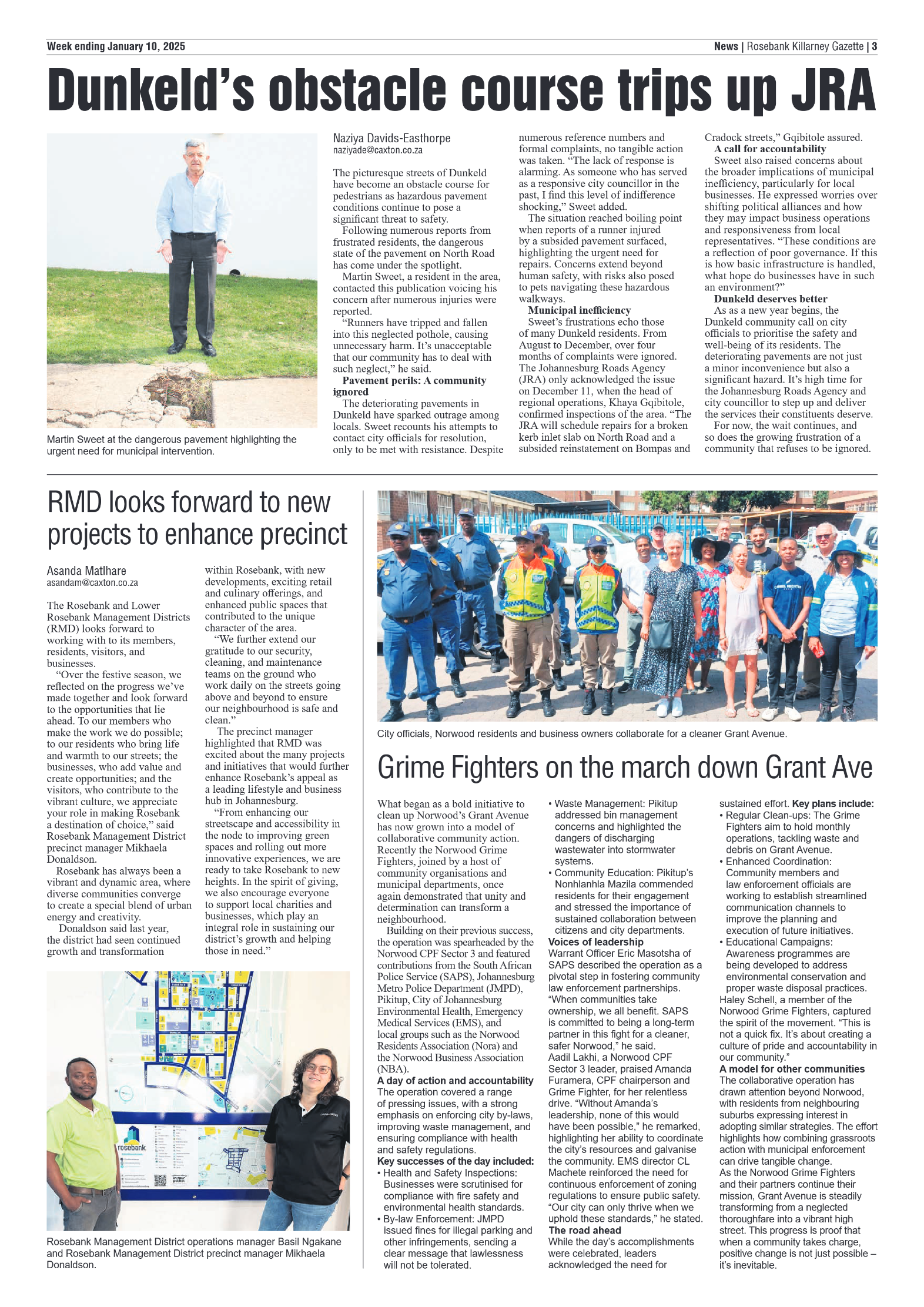 Rosebank Killarney Gazette 10 January 2025 page 3