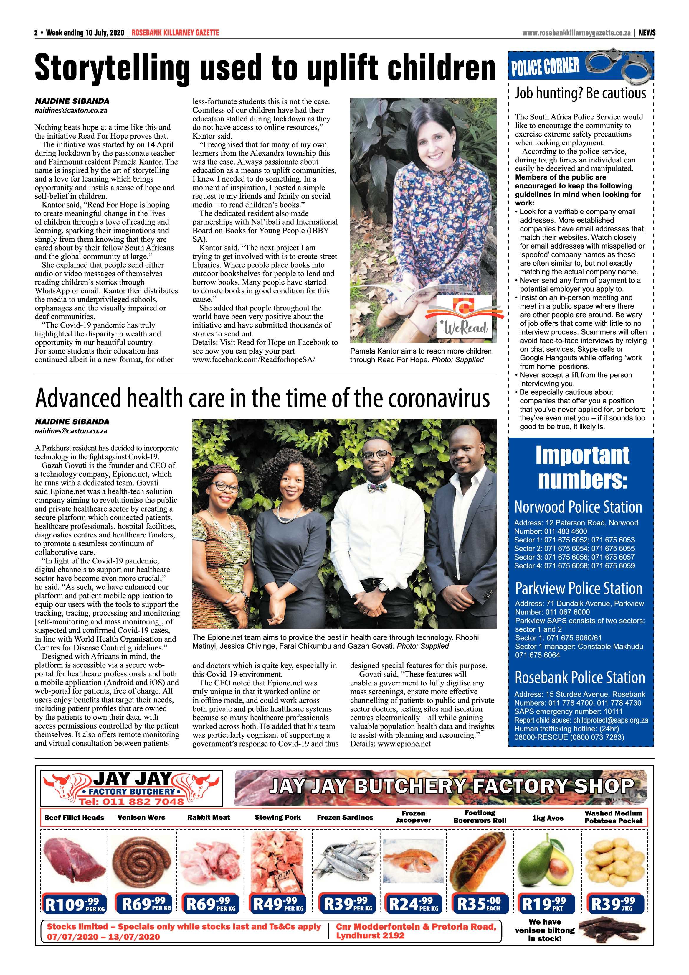 Rosebank Killarney Gazette 10 July 2020 page 2