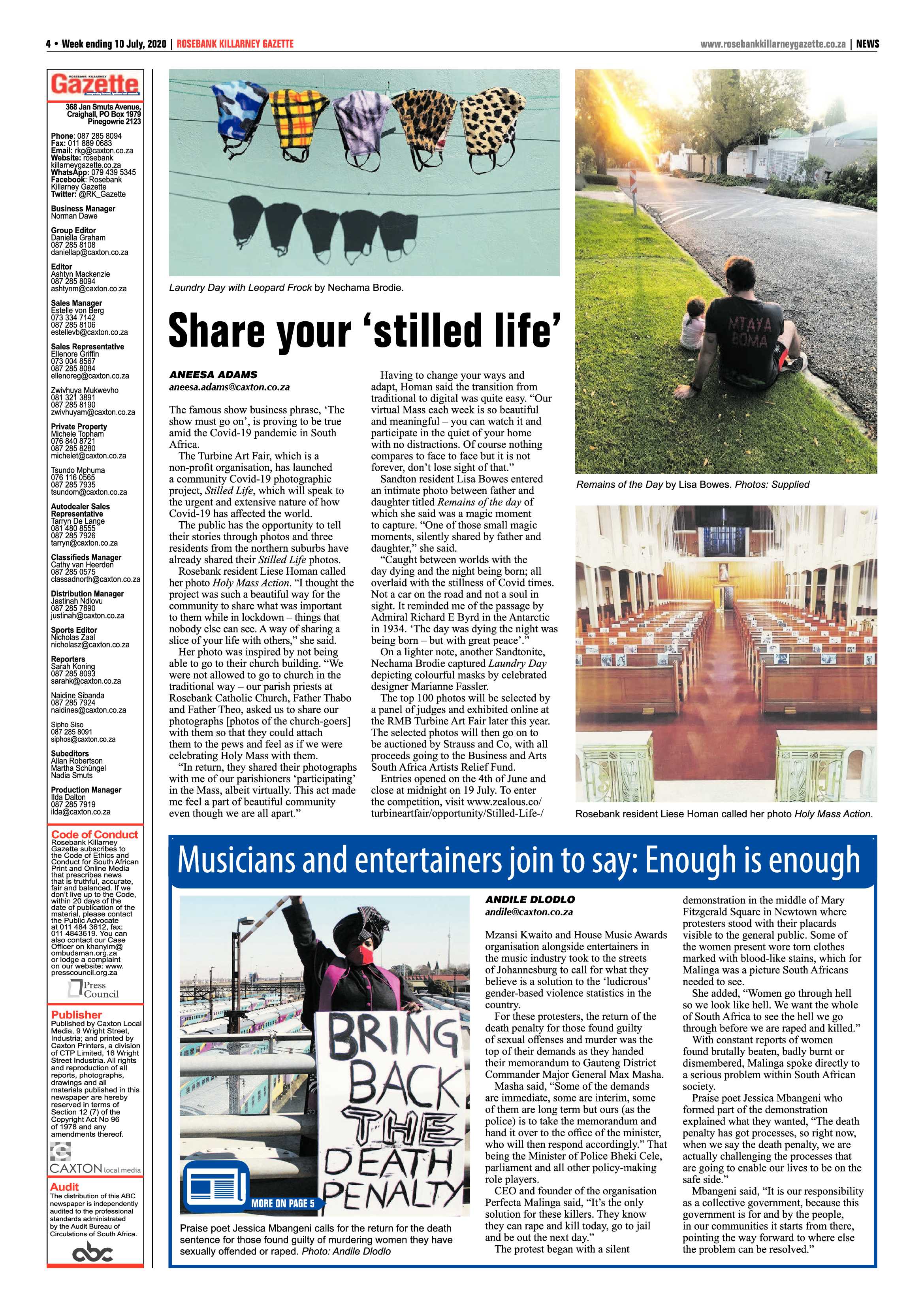 Rosebank Killarney Gazette 10 July 2020 page 4