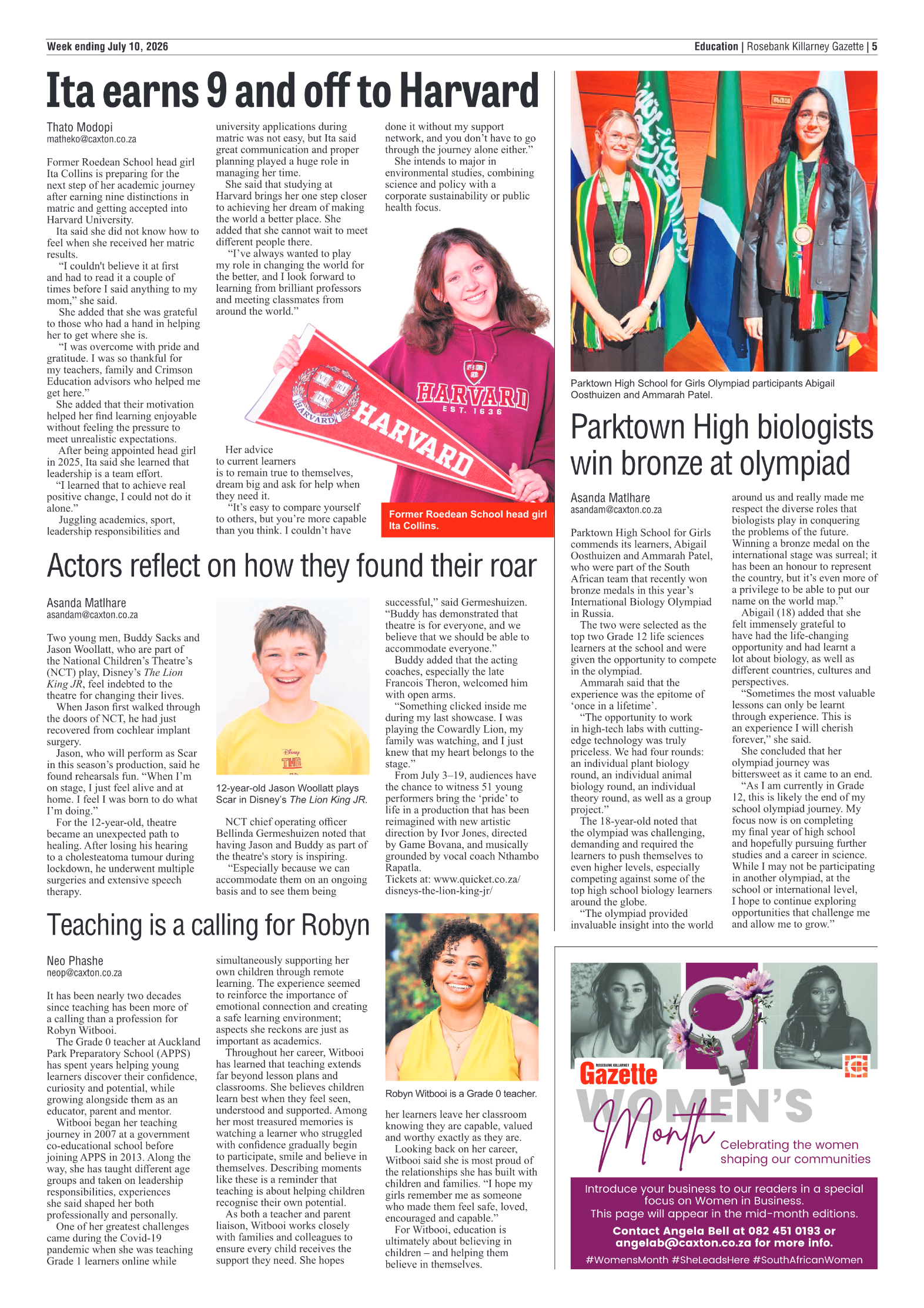 Rosebank Killarney Gazette 10 July 2026 page 5