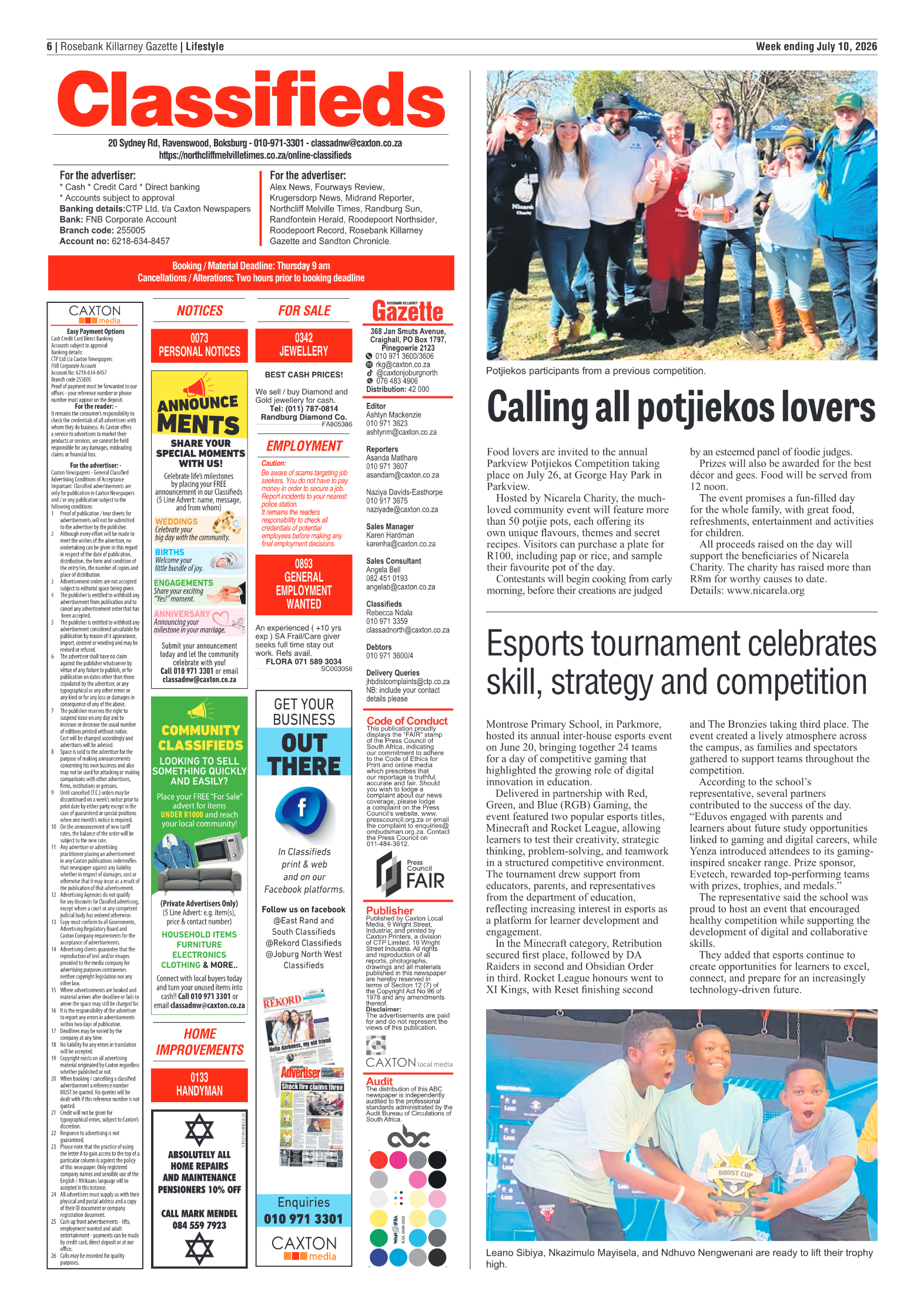 Rosebank Killarney Gazette 10 July 2026 page 6