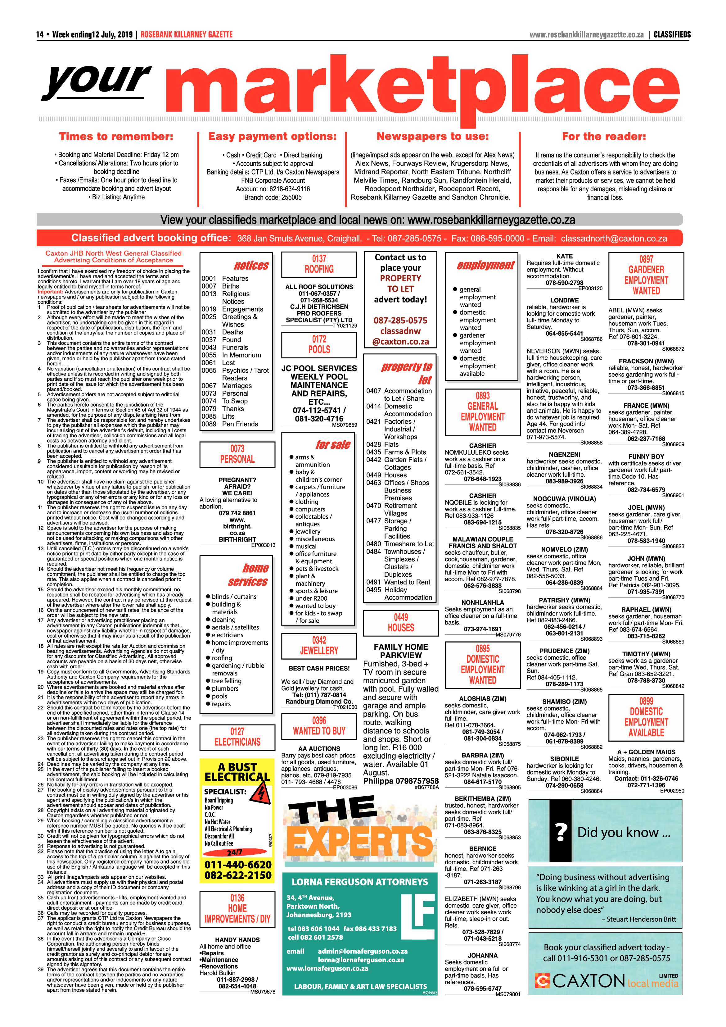 Rosebank Killarney Gazette 10 July, 2019 page 14