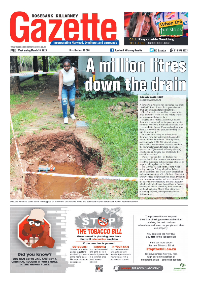Rosebank Killarney Gazette 10 March 2023 page 1