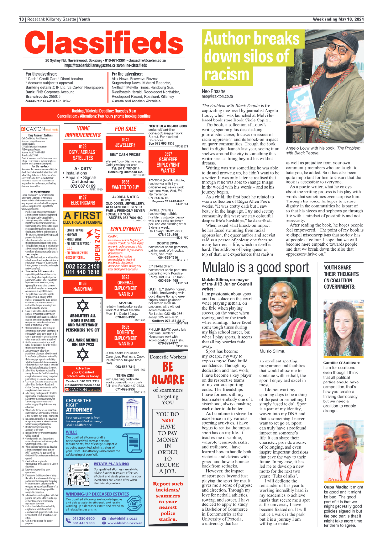 Rosebank Killarney Gazette 10 May 2024 page 10