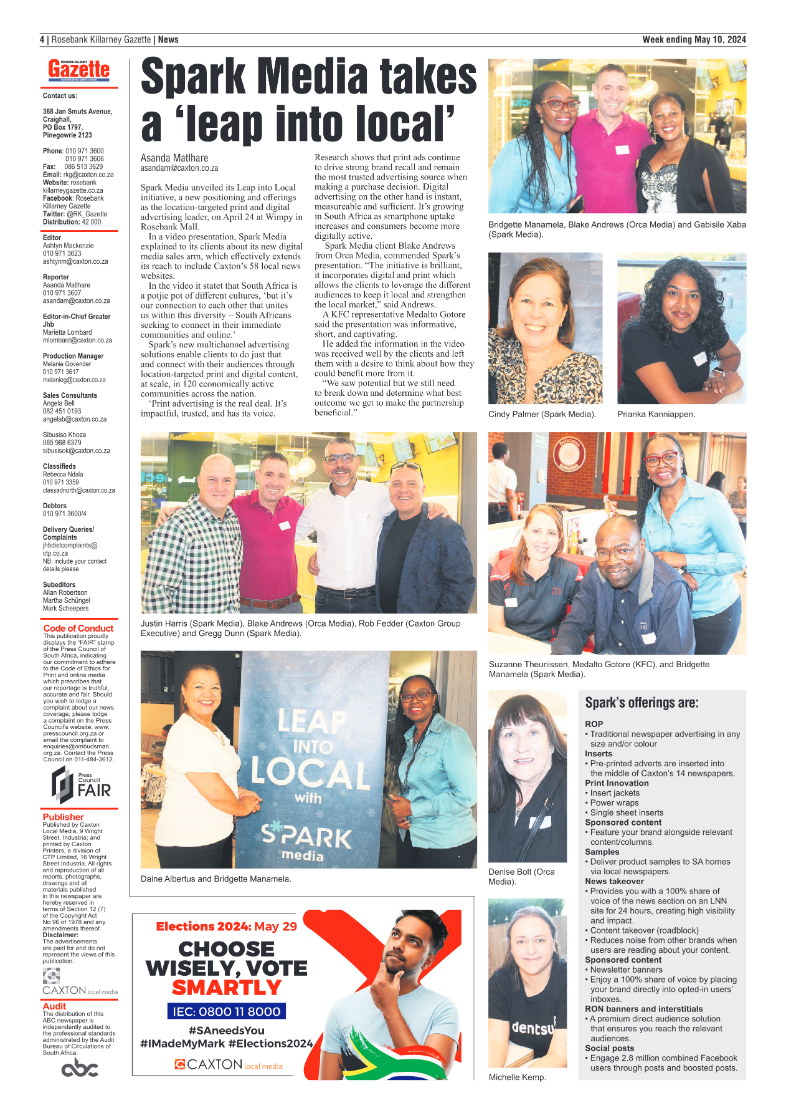 Rosebank Killarney Gazette 10 May 2024 page 4