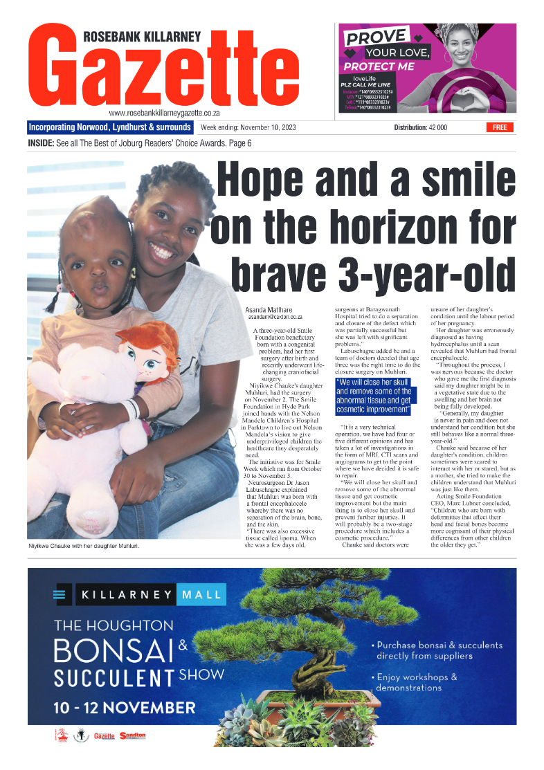 Rosebank Killarney Gazette 10 November 2023 page 1