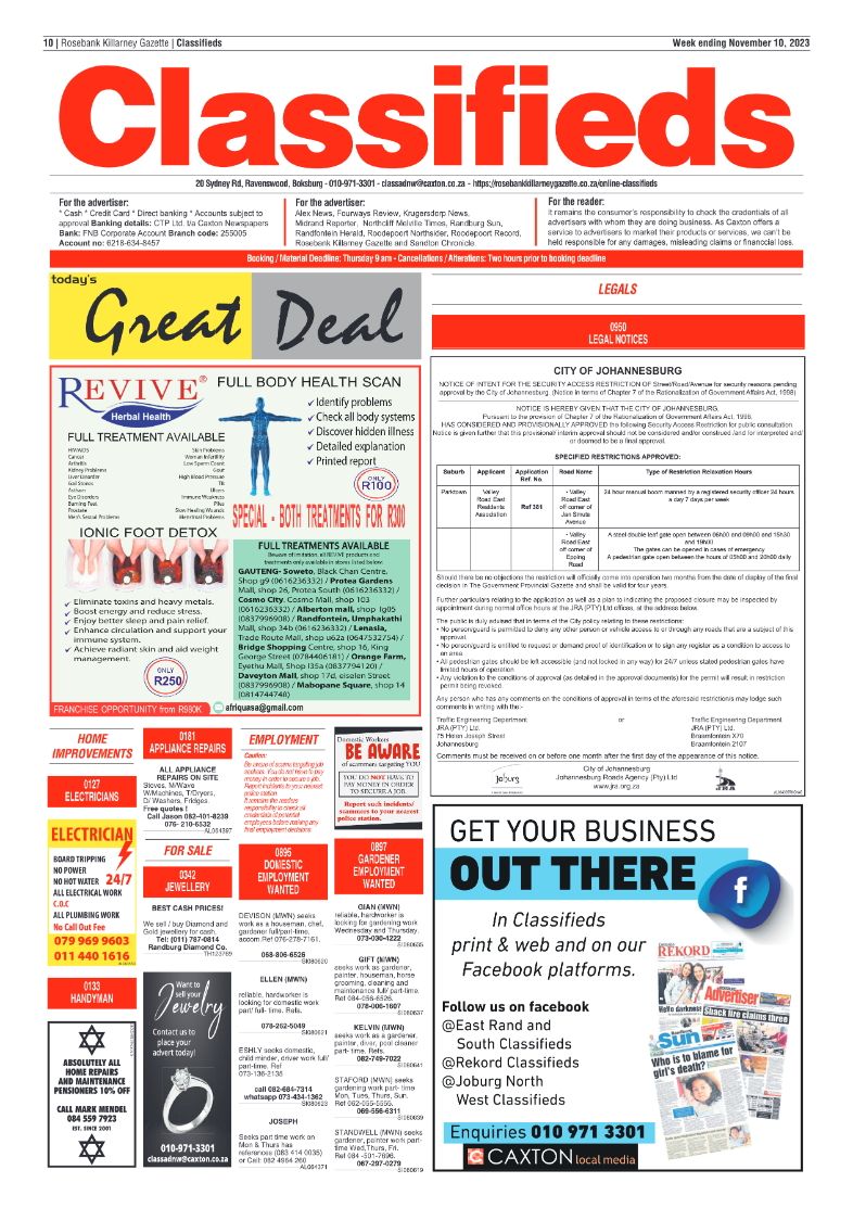 Rosebank Killarney Gazette 10 November 2023 page 10