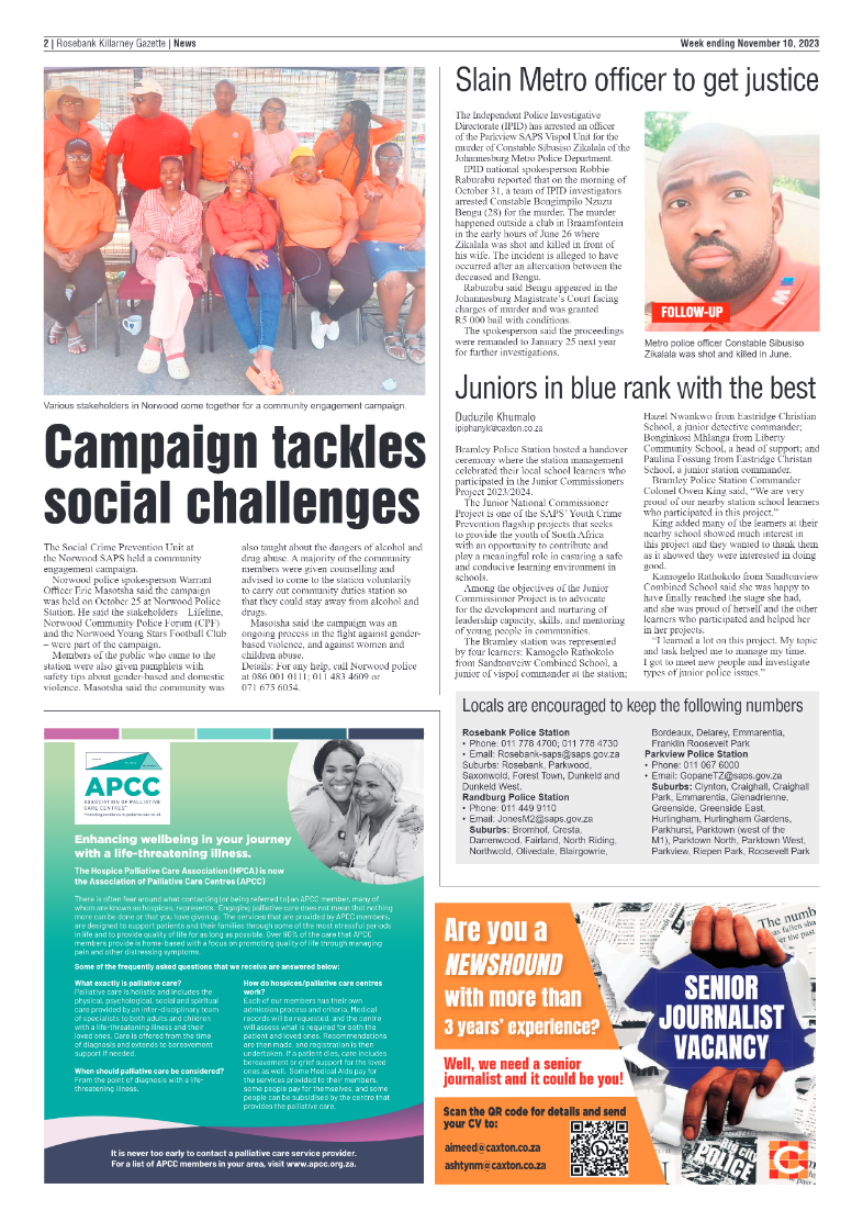 Rosebank Killarney Gazette 10 November 2023 page 2