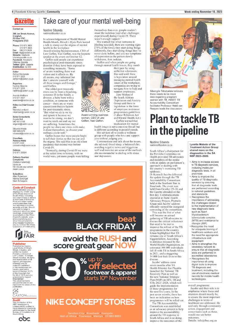 Rosebank Killarney Gazette 10 November 2023 page 4