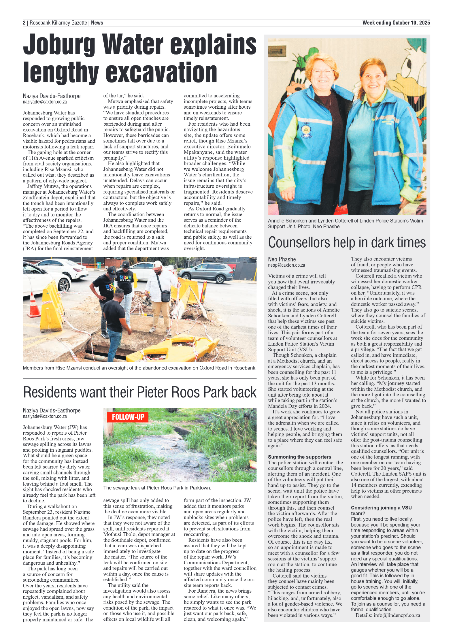 Rosebank Killarney Gazette 10 October 2025 page 2